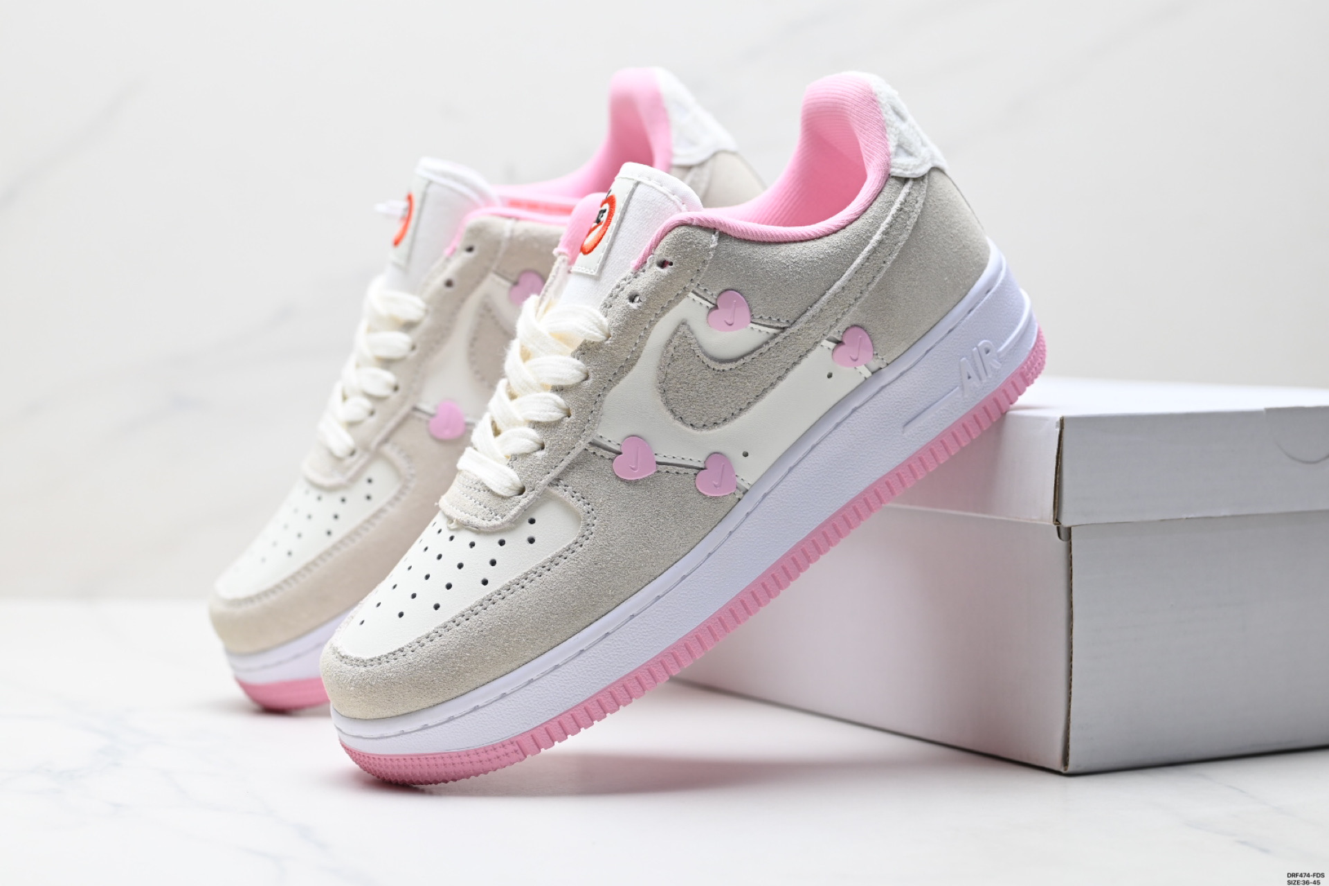 Nike Air Force 1 '07 Low Casual Sneakers with Heart Detail - Women's 9 i1746637384202 5120 0 7