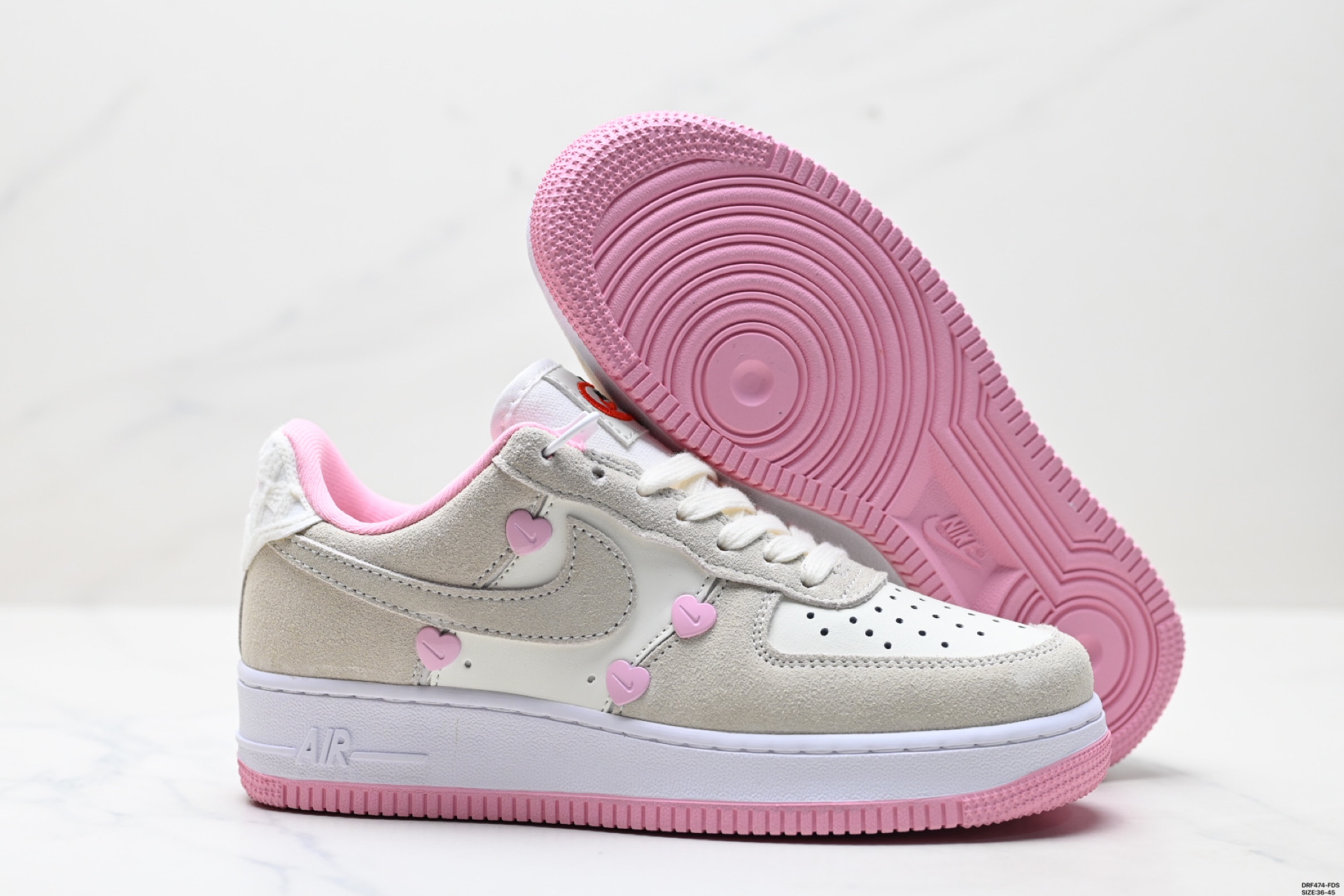 Nike Air Force 1 '07 Low Casual Sneakers with Heart Detail - Women's 6 i1746637385521 9458 0 4