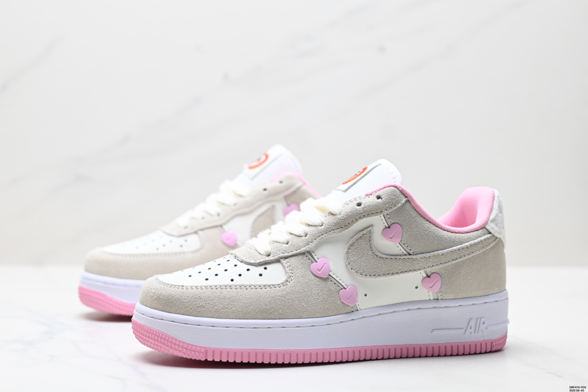 Nike Air Force 1 '07 Low Casual Sneakers with Heart Detail - Women's 5 i1746637385522 8835 0 3