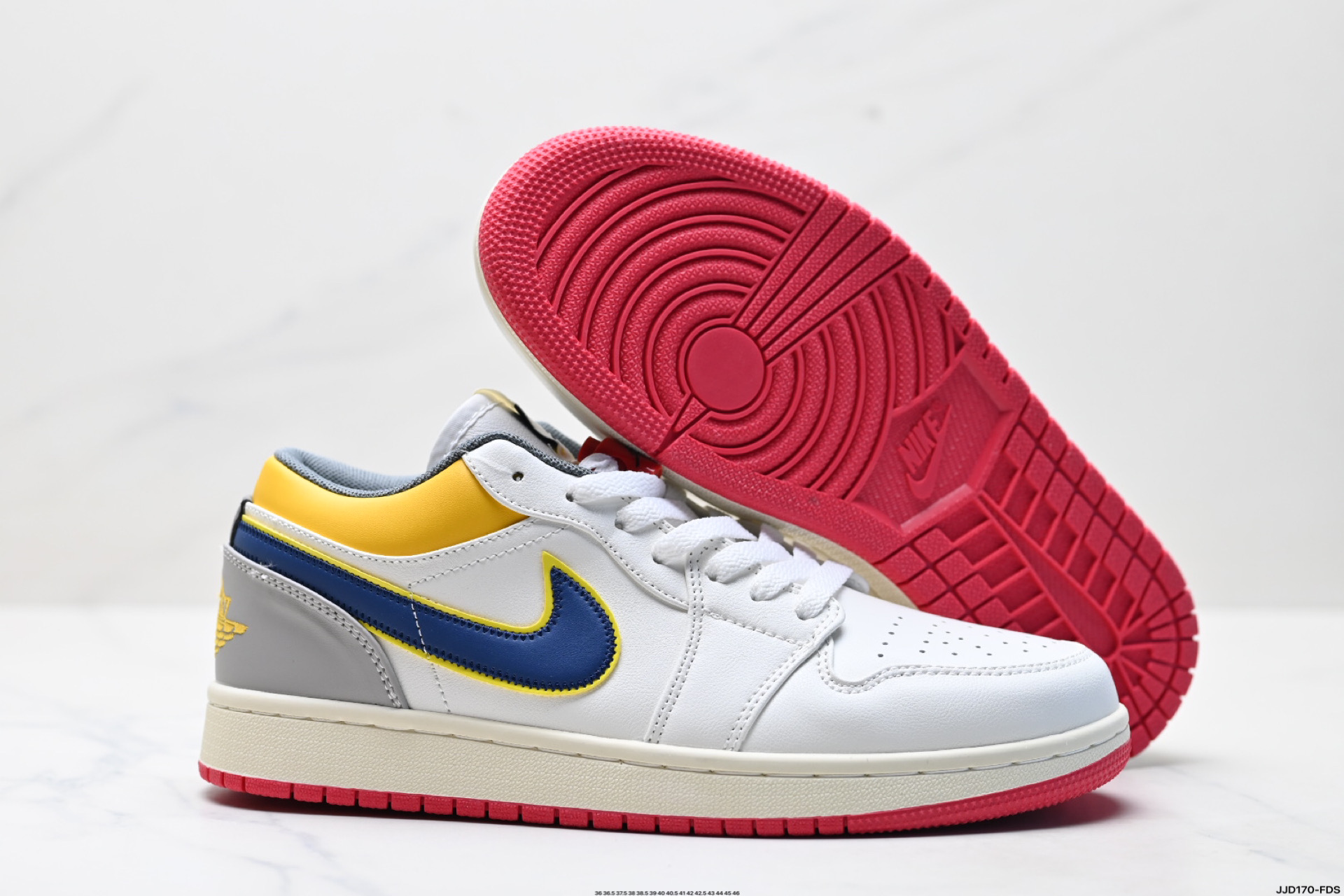 Nike Air Jordan 1 Low SE Casual Shoes - White/Blue/Yellow - HV4511-133 6 i1746639972611 9883 0 4