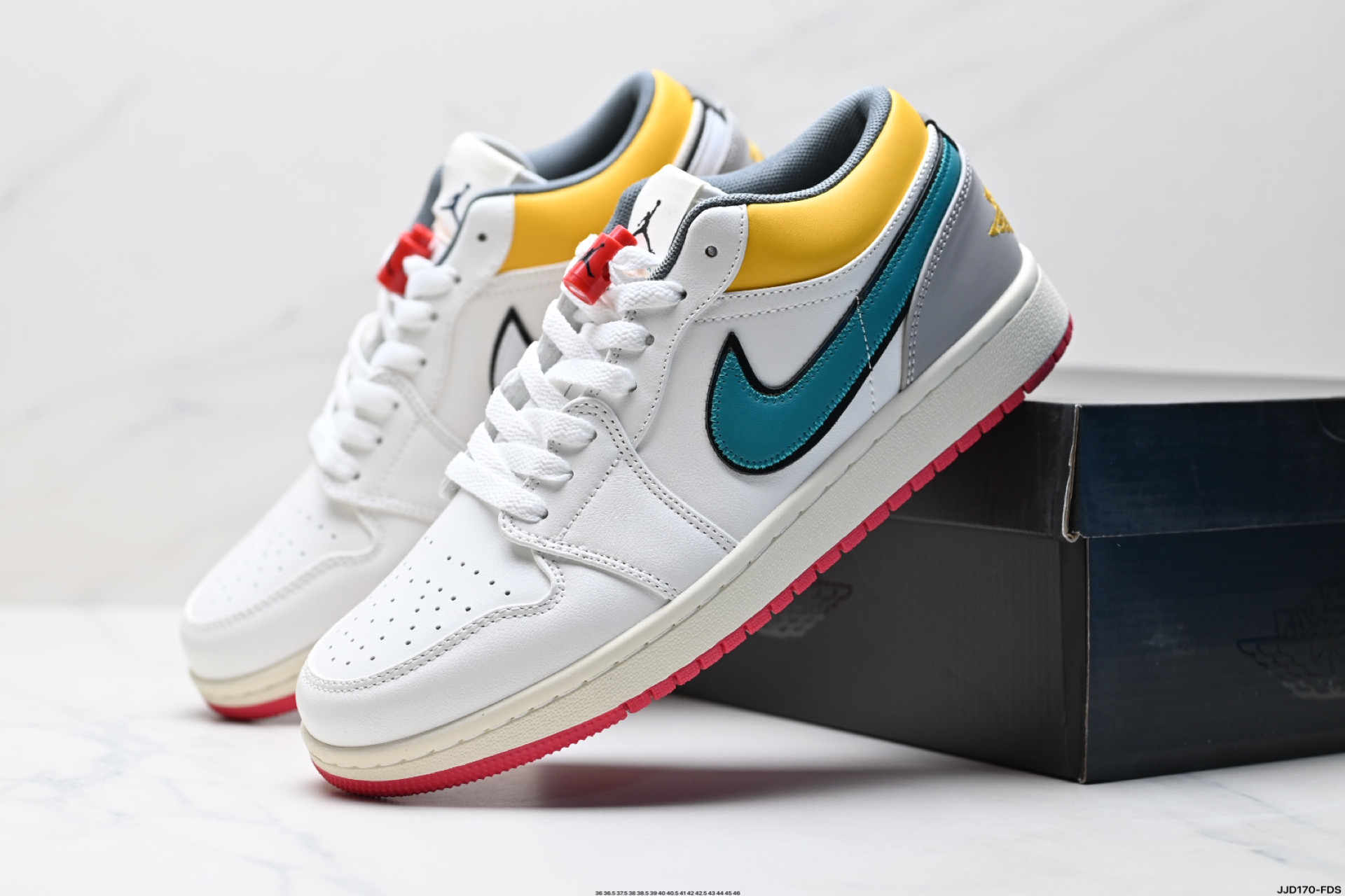 Nike Air Jordan 1 Low SE Casual Shoes - White/Blue/Yellow - HV4511-133 9 i1746639973859 2532 0 7