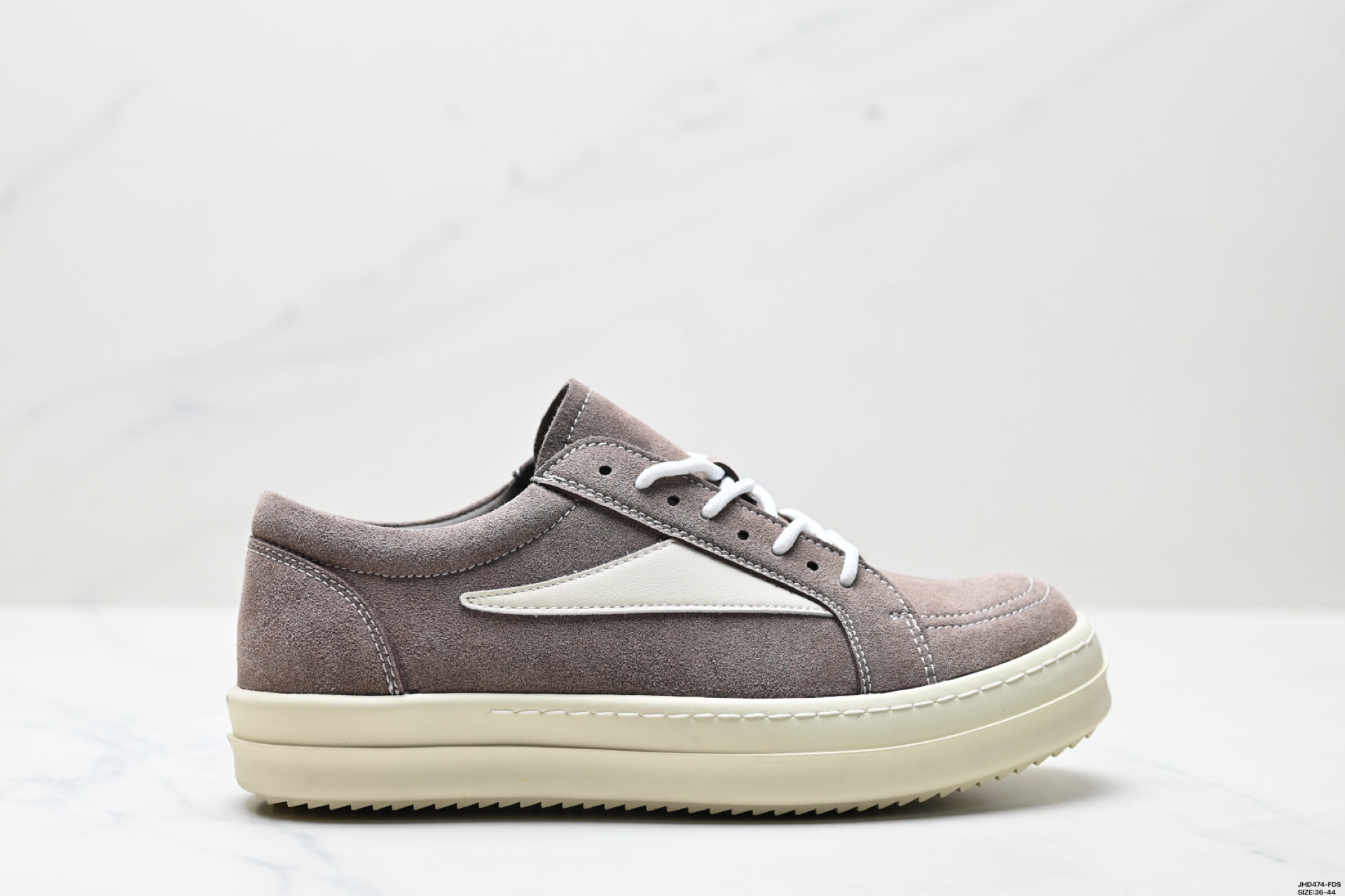 RICK OWENS Hollywood Leather Low-Top Sneakers - Round Toe & Lace-Up 2 i1746640713702 5388 0 0