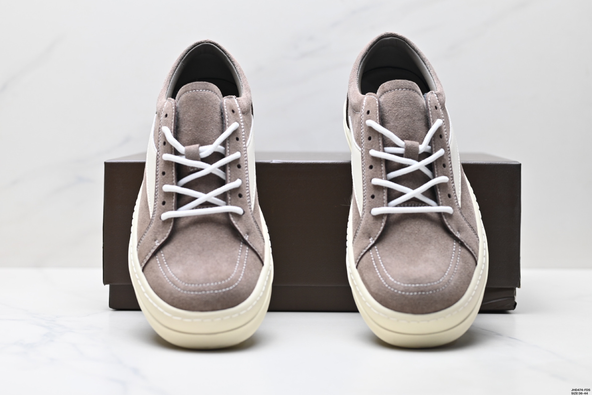 RICK OWENS Hollywood Leather Low-Top Sneakers - Round Toe & Lace-Up 8 i1746640714962 9151 0 6