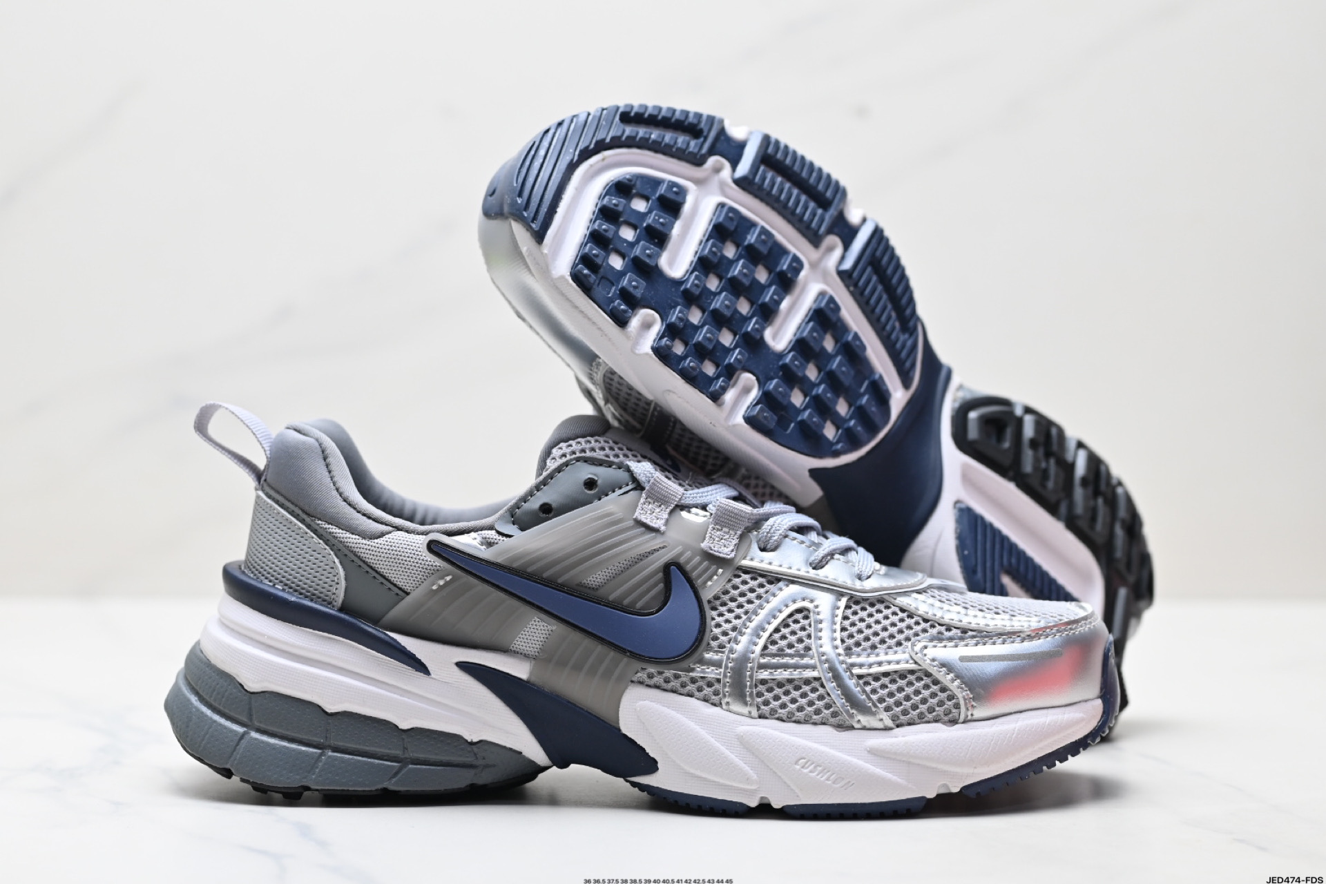 Nike V2K Run Running Shoes - Retro Style, Breathable Mesh, Gray/Silver 4 i1746640852502 134 0 4