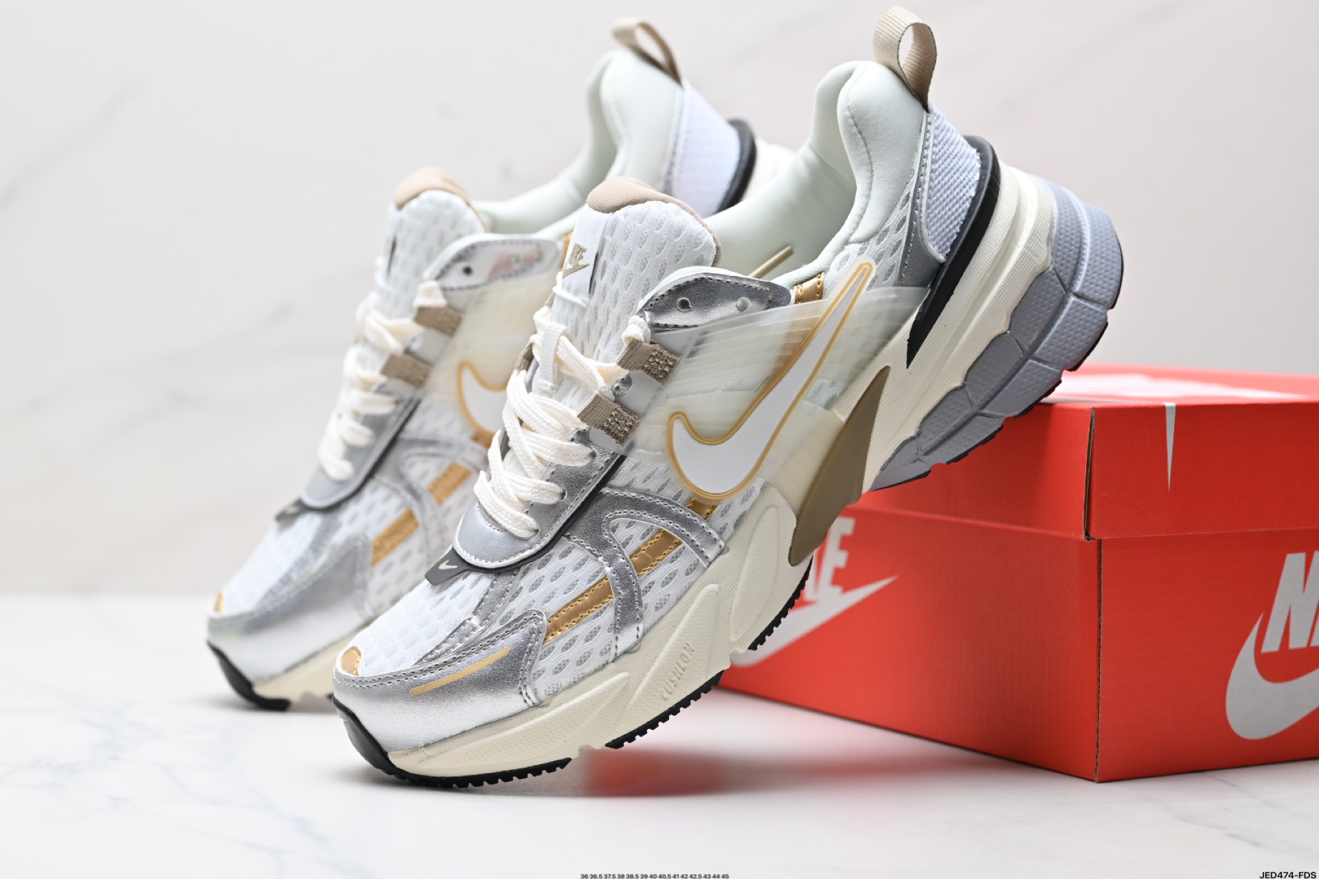 Nike V2K Run Running Shoes - Retro Style, Breathable Mesh, Gray/Silver 9 i1746640912130 9314 0 7