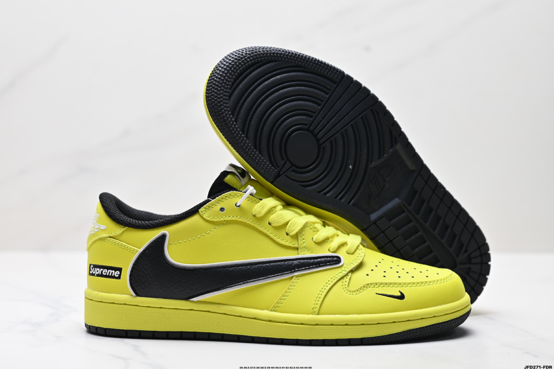 Air Jordan 1 Low Travis Scott Supreme Custom Yellow Sneakers, Limited Edition 4 i1746721717414 5657 0 4