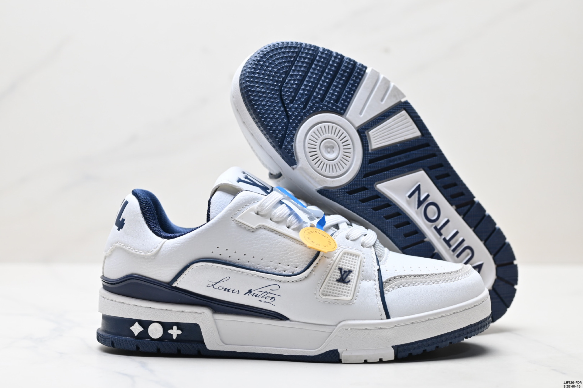 Louis Vuitton Trainer Sneaker Low White/Blue Casual Shoes, Sizes 40-45 6 i1746724721037 4917 0 4