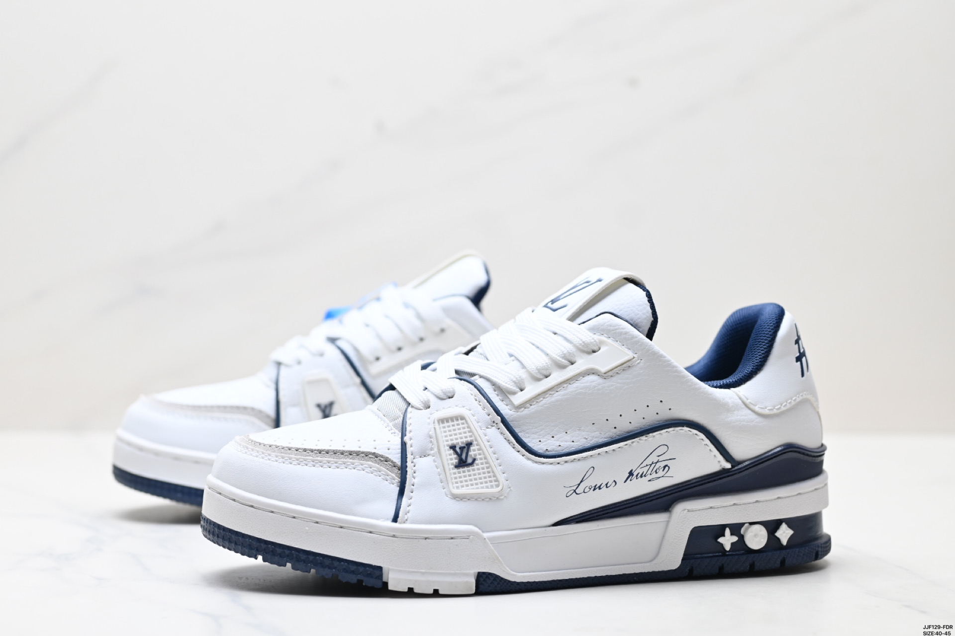 Louis Vuitton Trainer Sneaker Low White/Blue Casual Shoes, Sizes 40-45 5 i1746724722066 5404 0 3