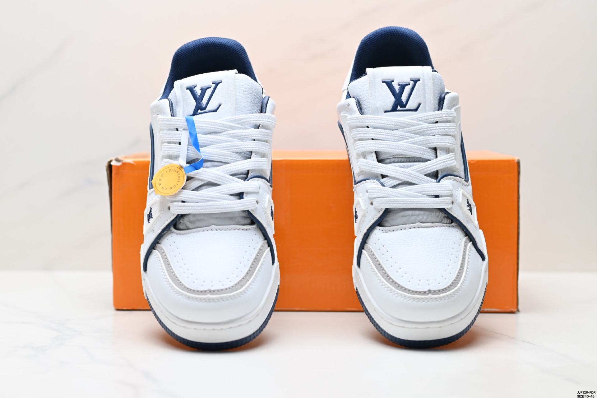 Louis Vuitton Trainer Sneaker Low White/Blue Casual Shoes, Sizes 40-45 8 i1746724722624 8322 0 6