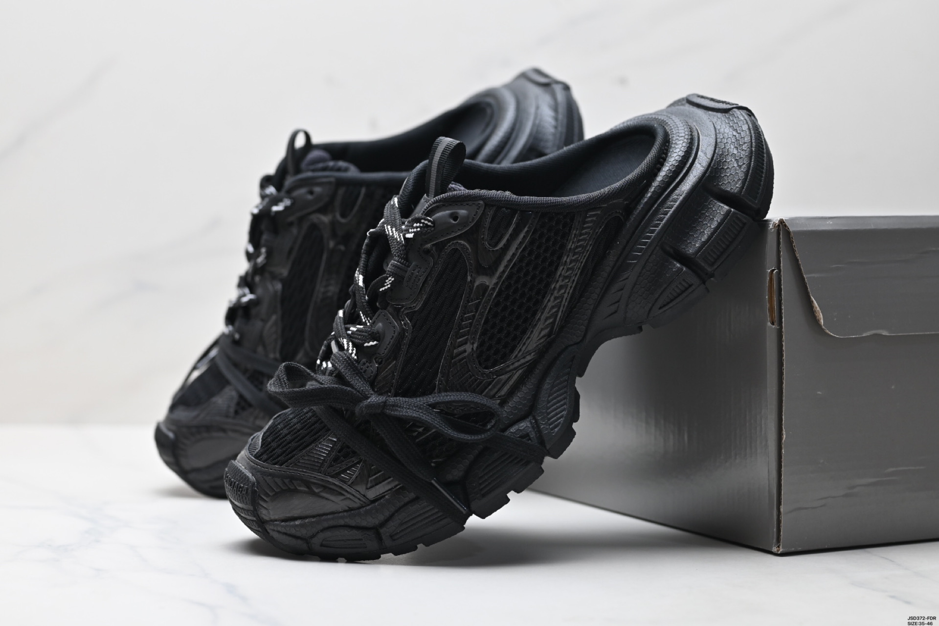 210 Balenciaga巴黎世家 3XL Mule 皮革 包头拖鞋 742682 W3X1 9091