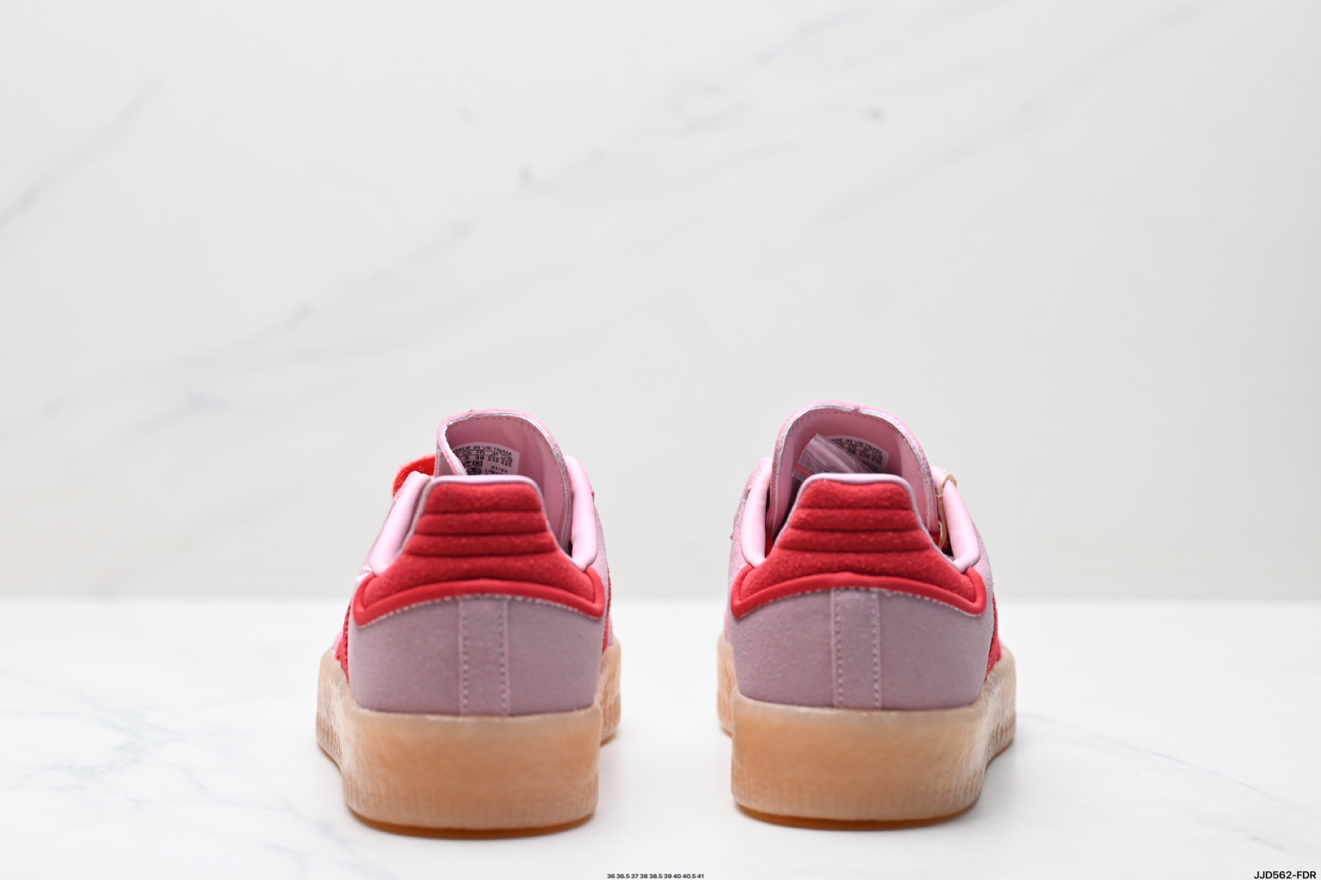 Adidas Originals Sambae: Pink Samba Sneakers with Red Accents 7 i1746725125869 4282 0 5