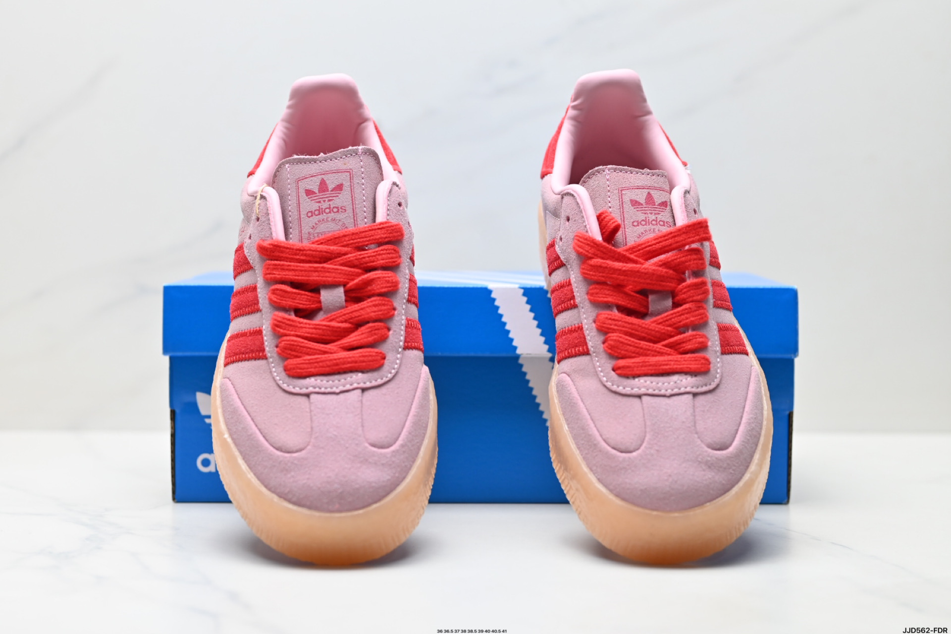 Adidas Originals Sambae: Pink Samba Sneakers with Red Accents 8 i1746725125870 3141 0 6