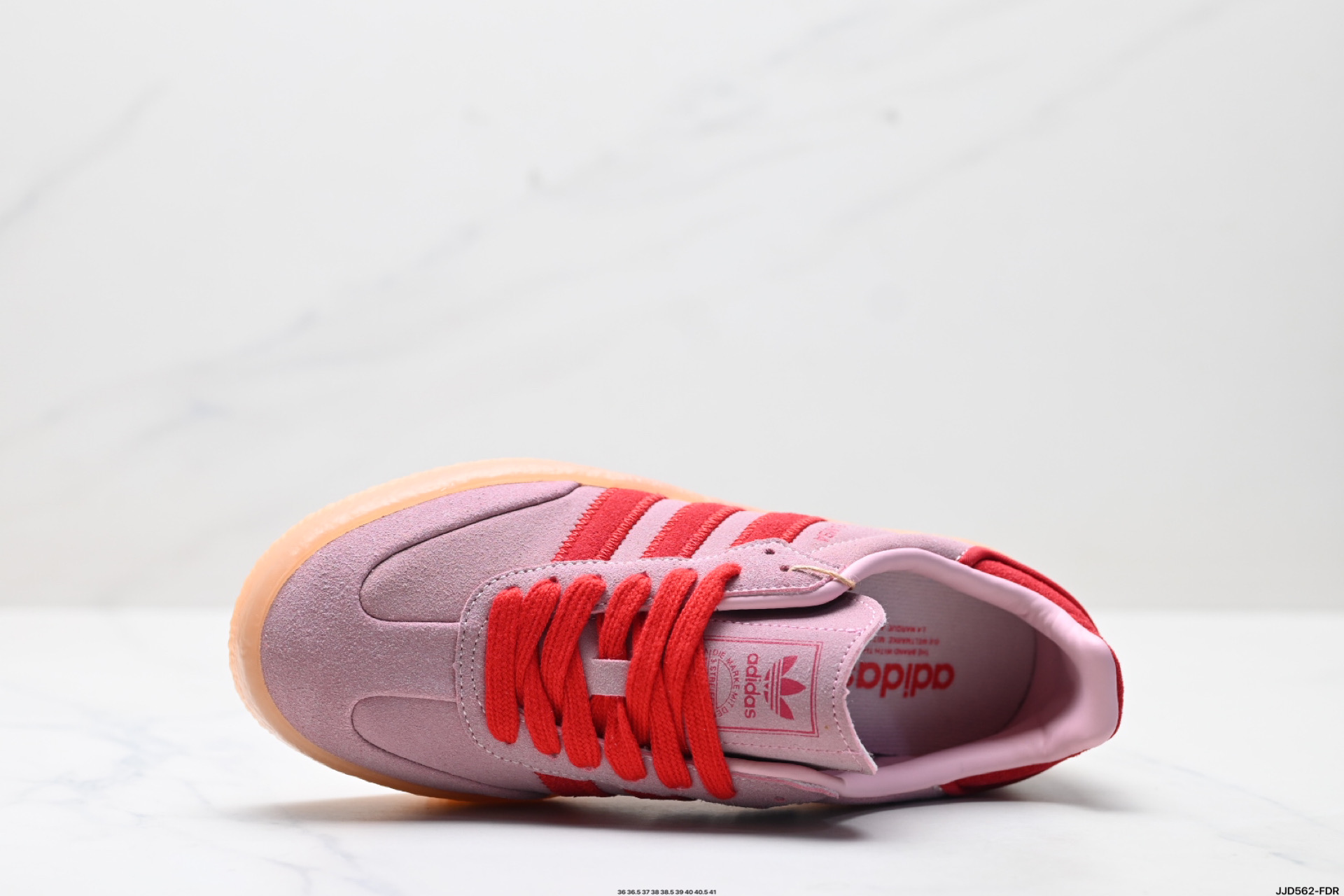 Adidas Originals Sambae: Pink Samba Sneakers with Red Accents 3 i1746725125870 680 0 1