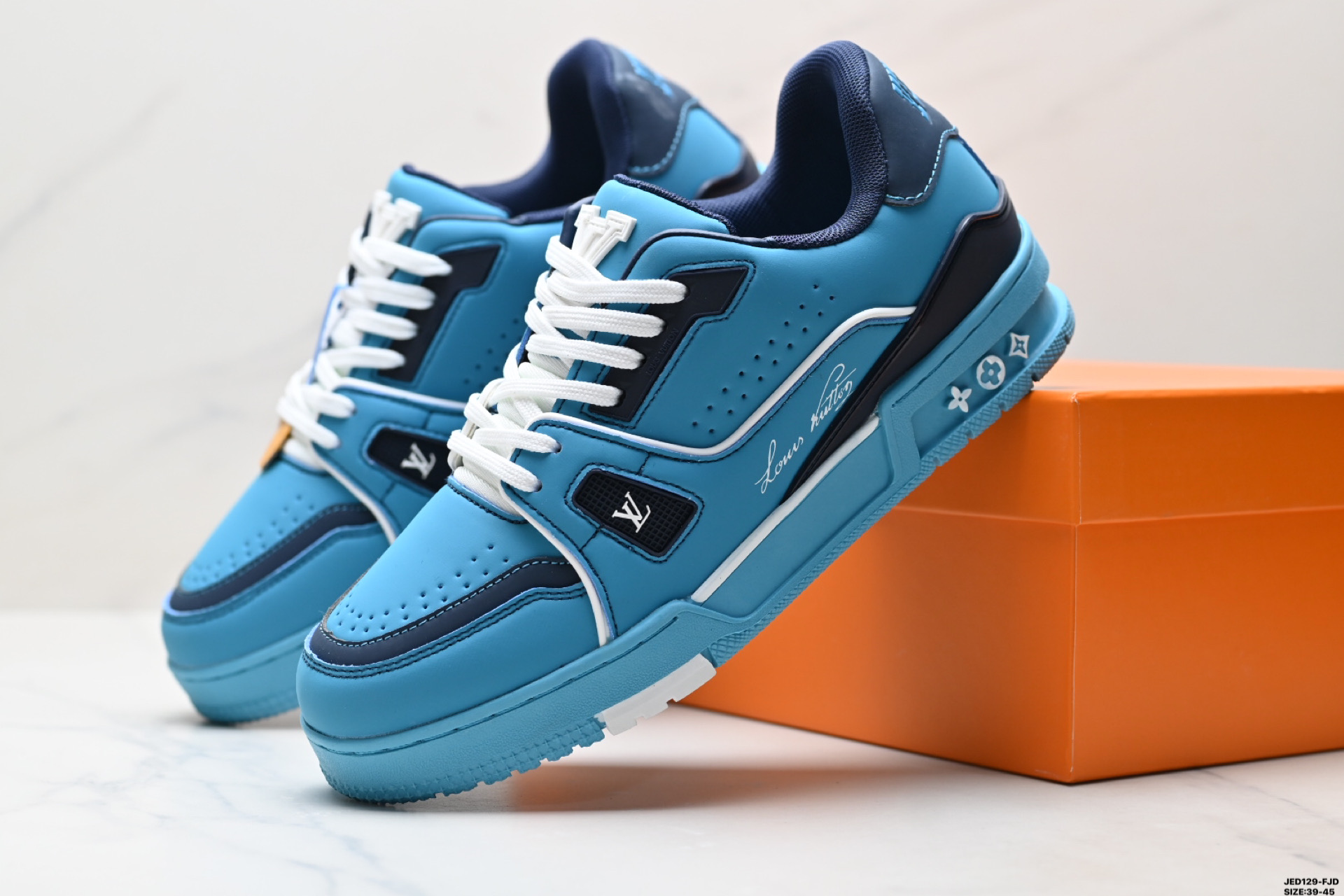 Louis Vuitton Trainer Sneaker Low Blue Denim Casual Shoes Size 39-45 19 i1746808386889 5270 0 7