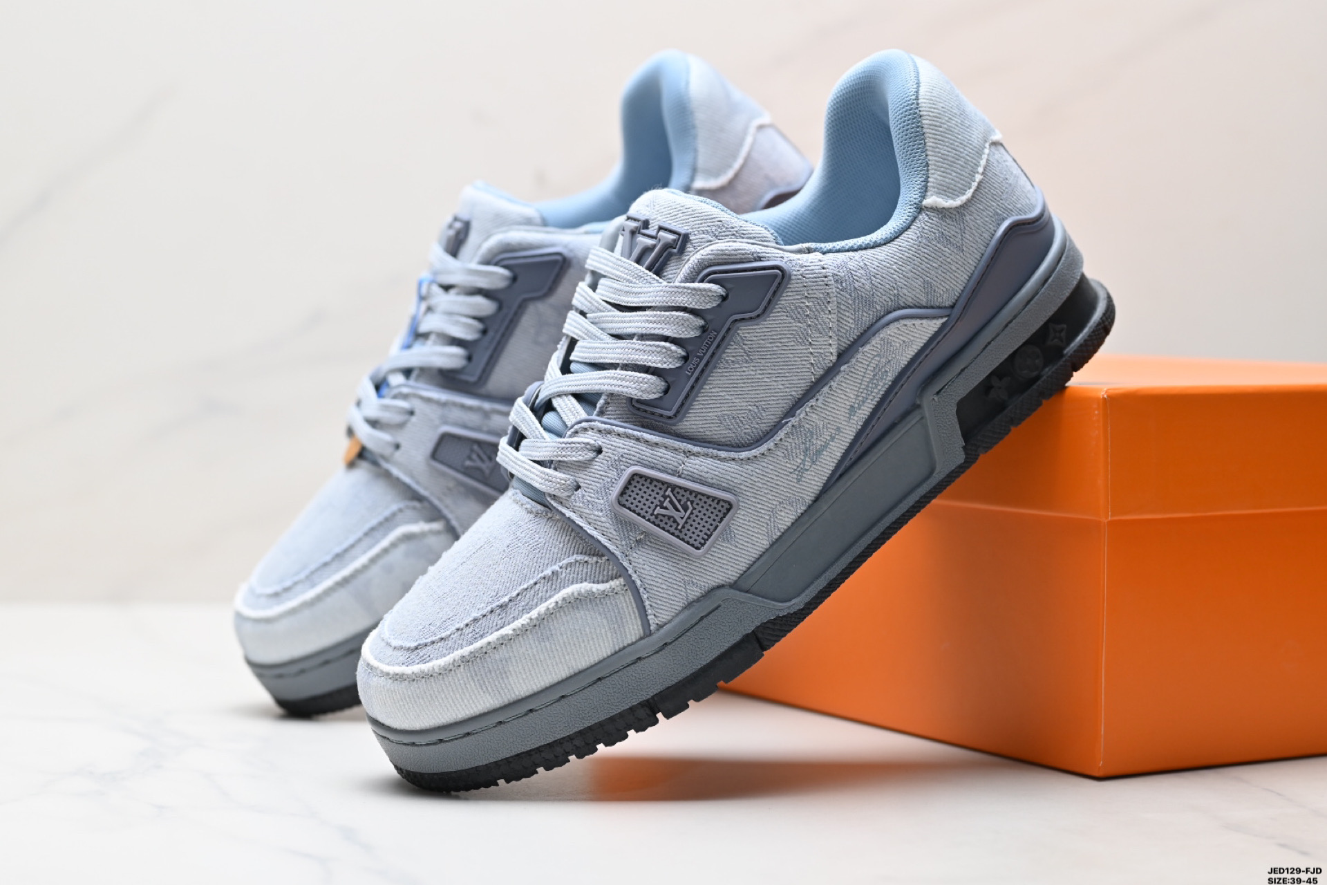 Louis Vuitton Trainer Sneaker Low Blue Denim Casual Shoes Size 39-45 25 i1746808503204 5378 0 7