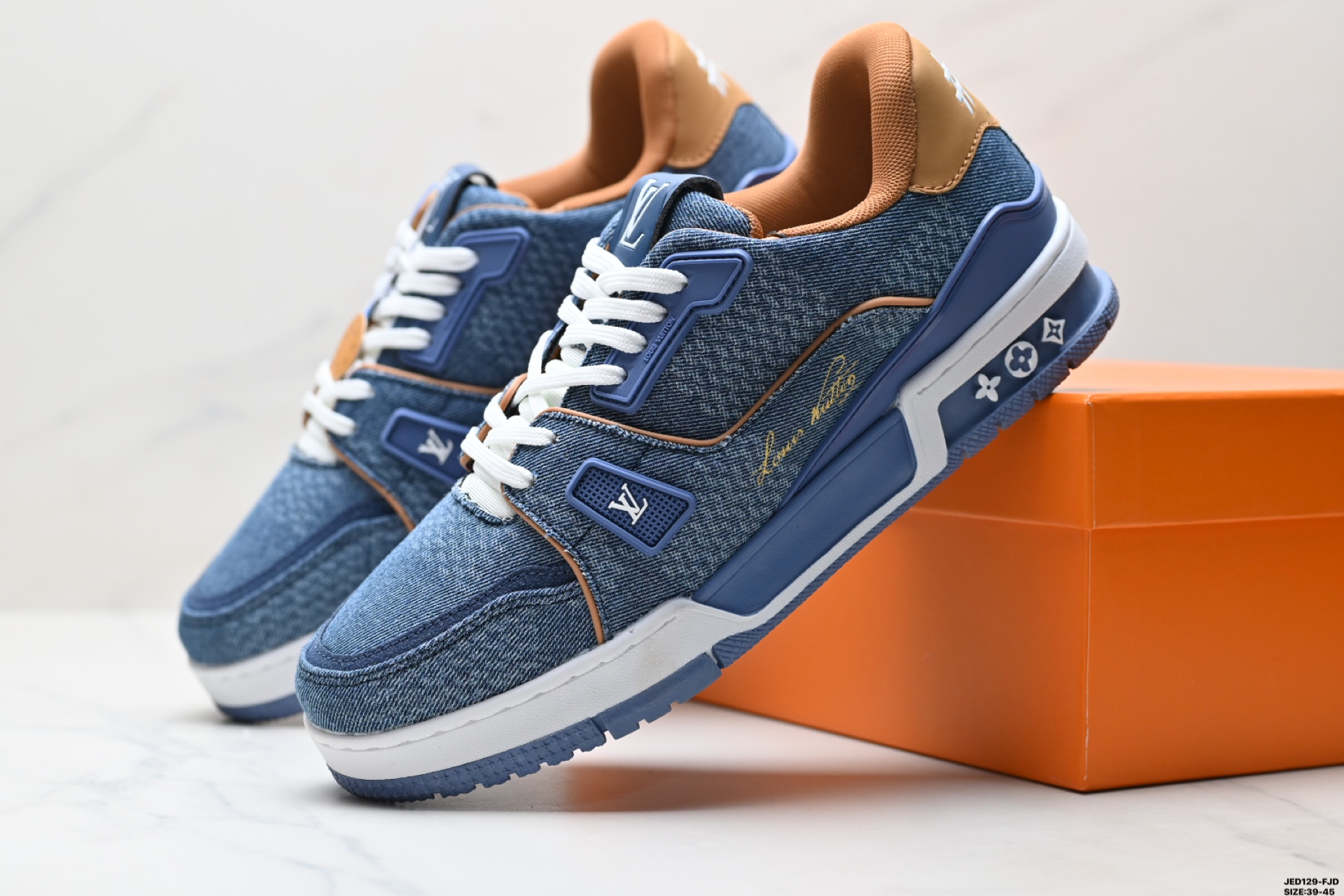 Louis Vuitton Trainer Sneaker Low Blue Denim Casual Shoes Size 39-45 11 i1746808560153 6048 0 9