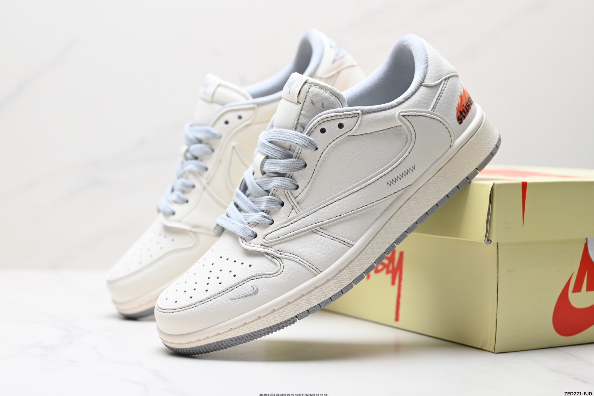 AJ1倒勾Travis Scott x Air Jordan 1 ” Reverse Mocha “ AJ1乔1 TS 闪电 联名倒钩 低帮文化篮球鞋 ZH2598-228