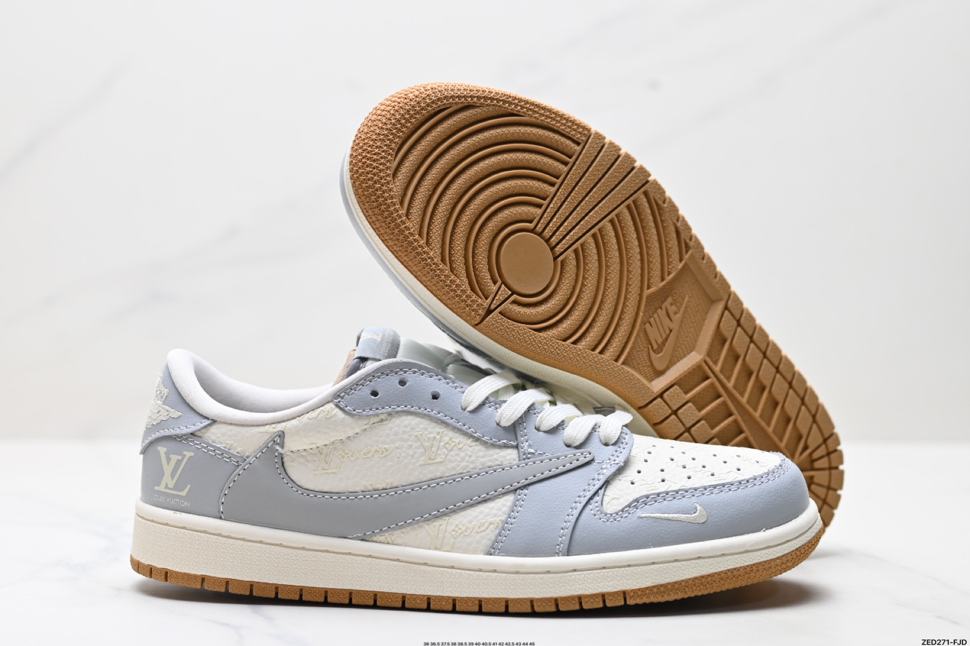 270 AJ1倒勾Travis Scott x Air Jordan 1 ” Reverse Mocha “ AJ1乔1 TS 闪电 联名倒钩 低帮文化篮球鞋 XS2024-057