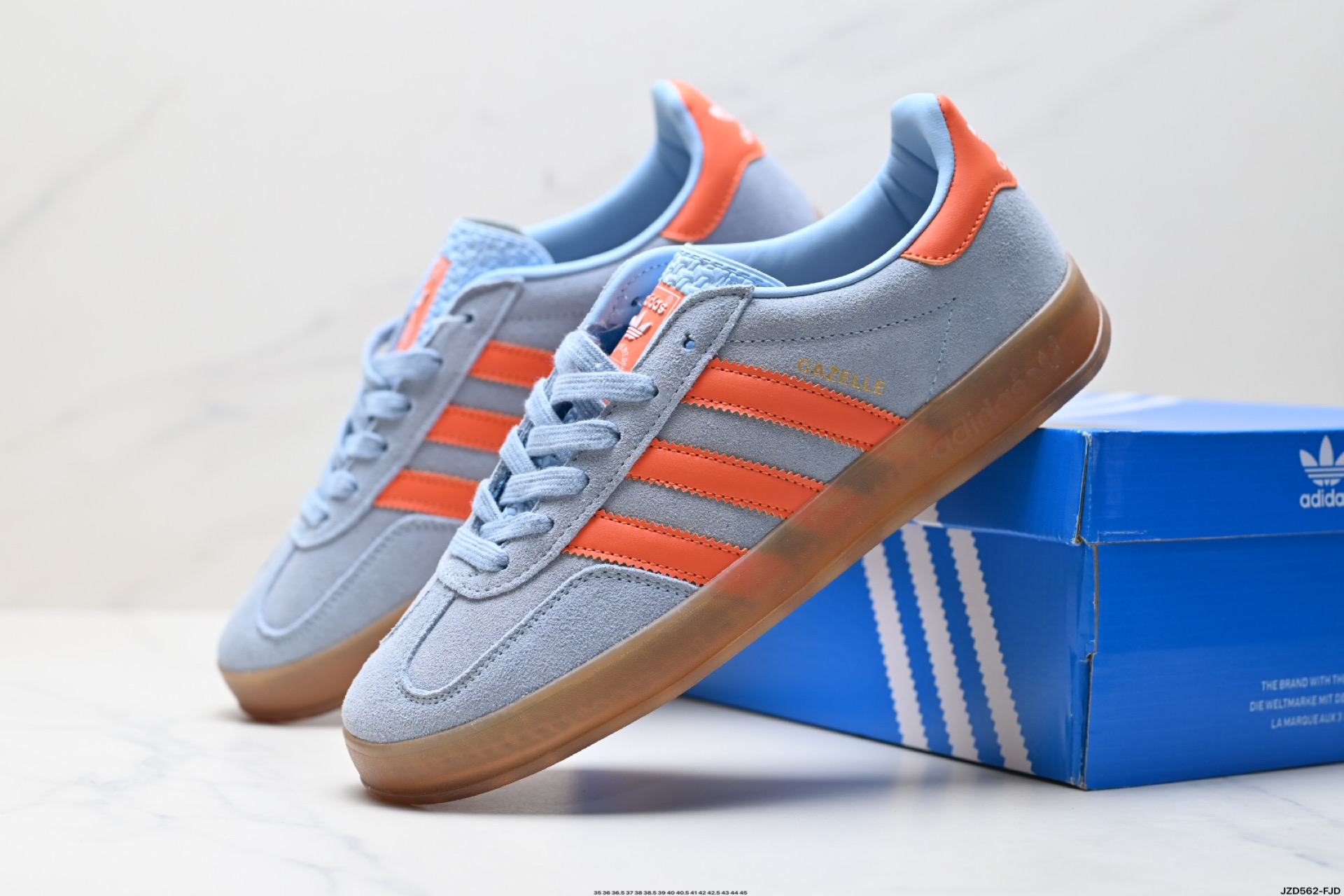 Adidas Originals Gazelle Indoor Casual Sneakers - Light Blue & Orange 3 i1746811768836 2511 0 7