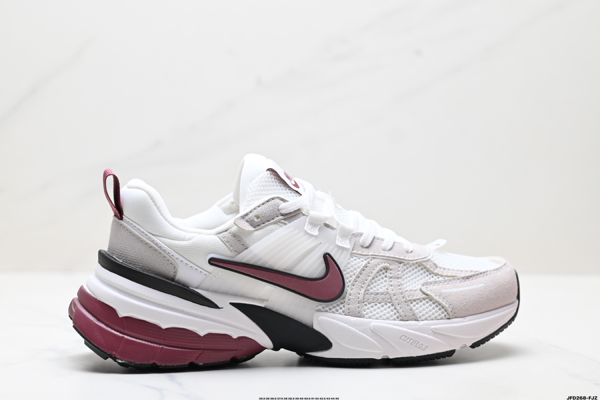 Nike V2K Run Running Shoes - Retro Style, Breathable Mesh, White/Maroon 2 i1746977581812 1946 0 0