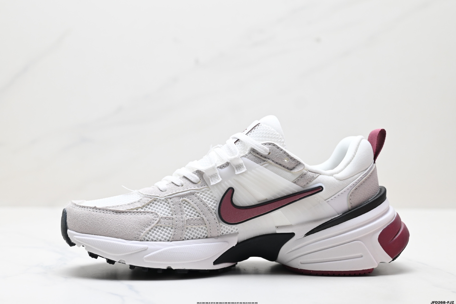 Nike V2K Run Running Shoes - Retro Style, Breathable Mesh, White/Maroon 4 i1746977581812 6221 0 2