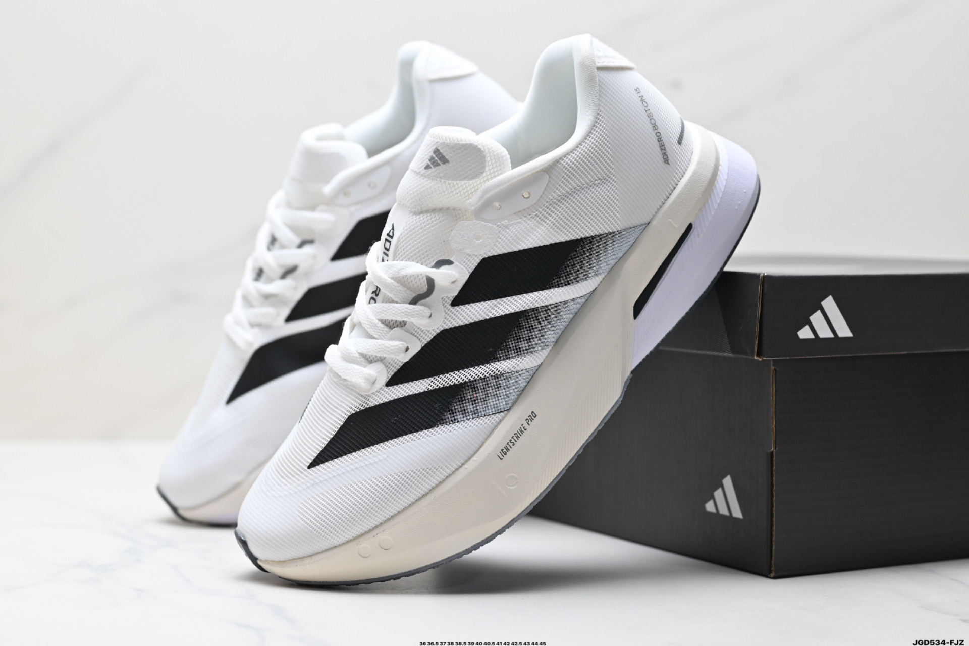 190 阿迪达斯adidas adizero BOSTON 13 透气网眼竞速跑鞋Boost 缓震底 JR4790