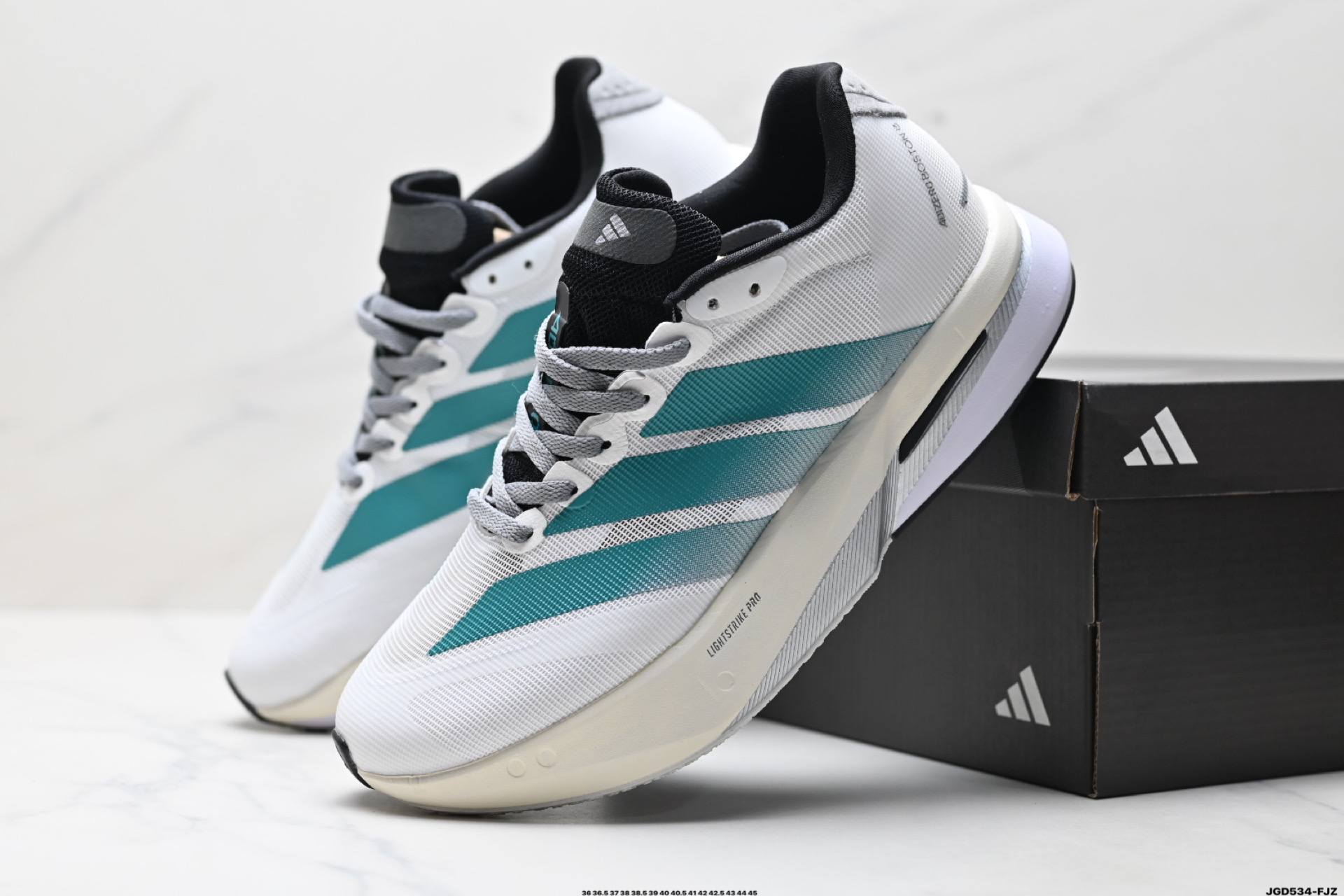 190 阿迪达斯adidas adizero BOSTON 13 透气网眼竞速跑鞋Boost 缓震底 JR4790
