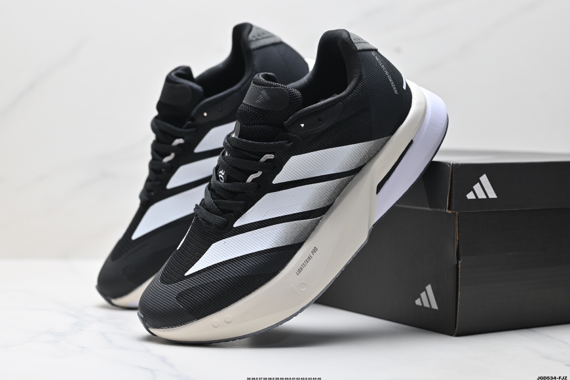 190 阿迪达斯adidas adizero BOSTON 13 透气网眼竞速跑鞋Boost 缓震底 JR4790