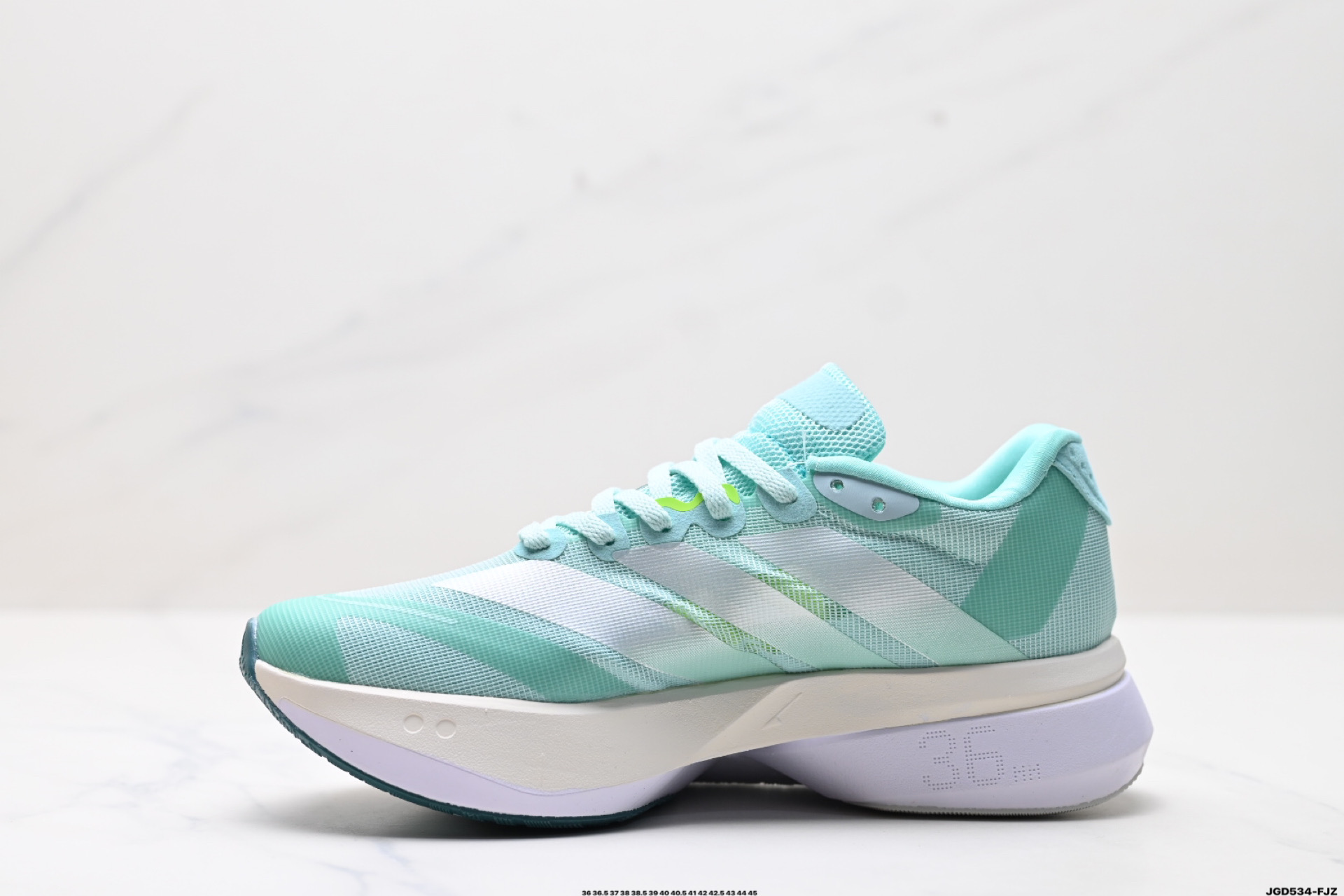 190 阿迪达斯adidas adizero BOSTON 13 透气网眼竞速跑鞋Boost 缓震底 后跟加厚 呵护脚后跟 JR4790
