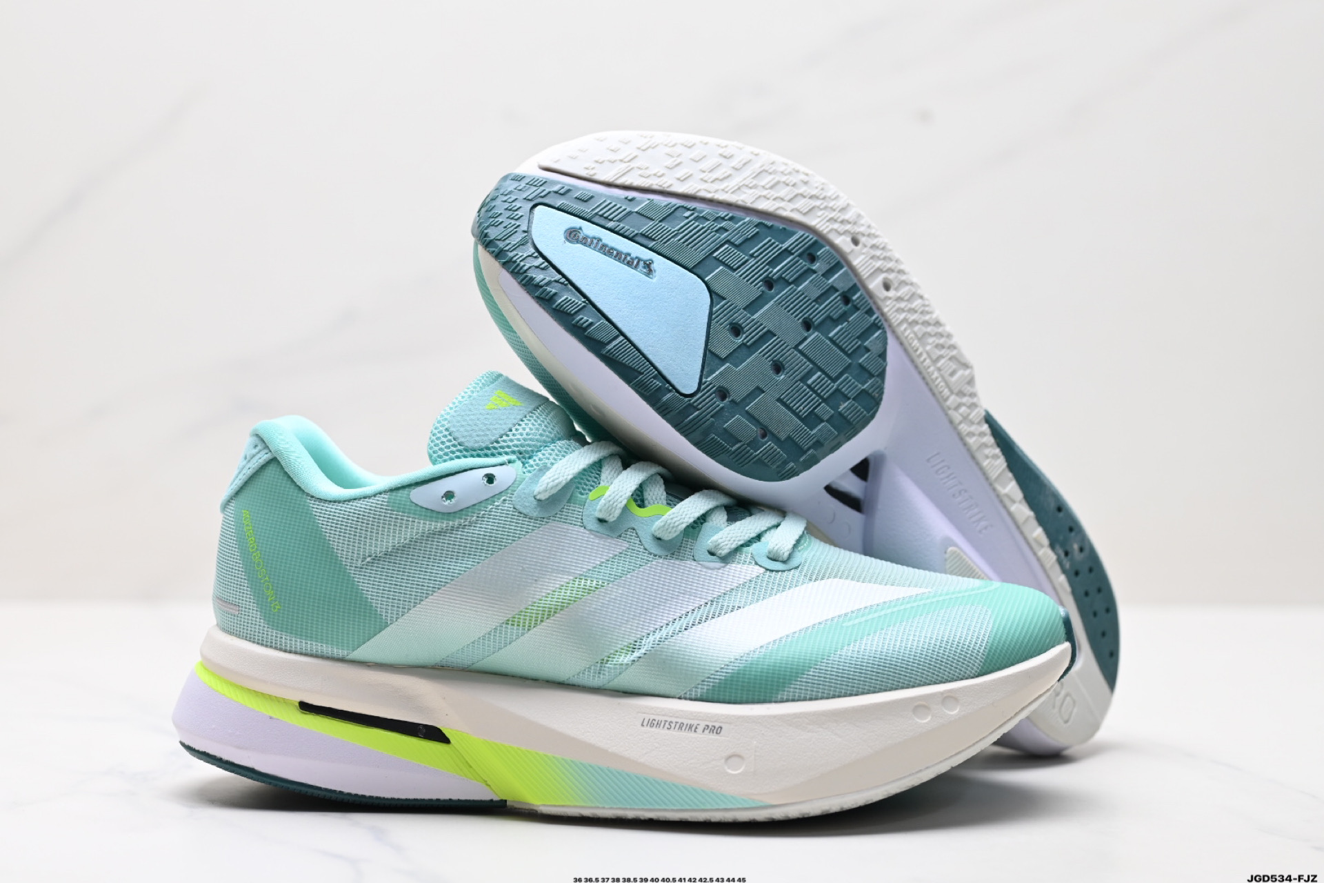 190 阿迪达斯adidas adizero BOSTON 13 透气网眼竞速跑鞋Boost 缓震底 后跟加厚 呵护脚后跟 JR4790