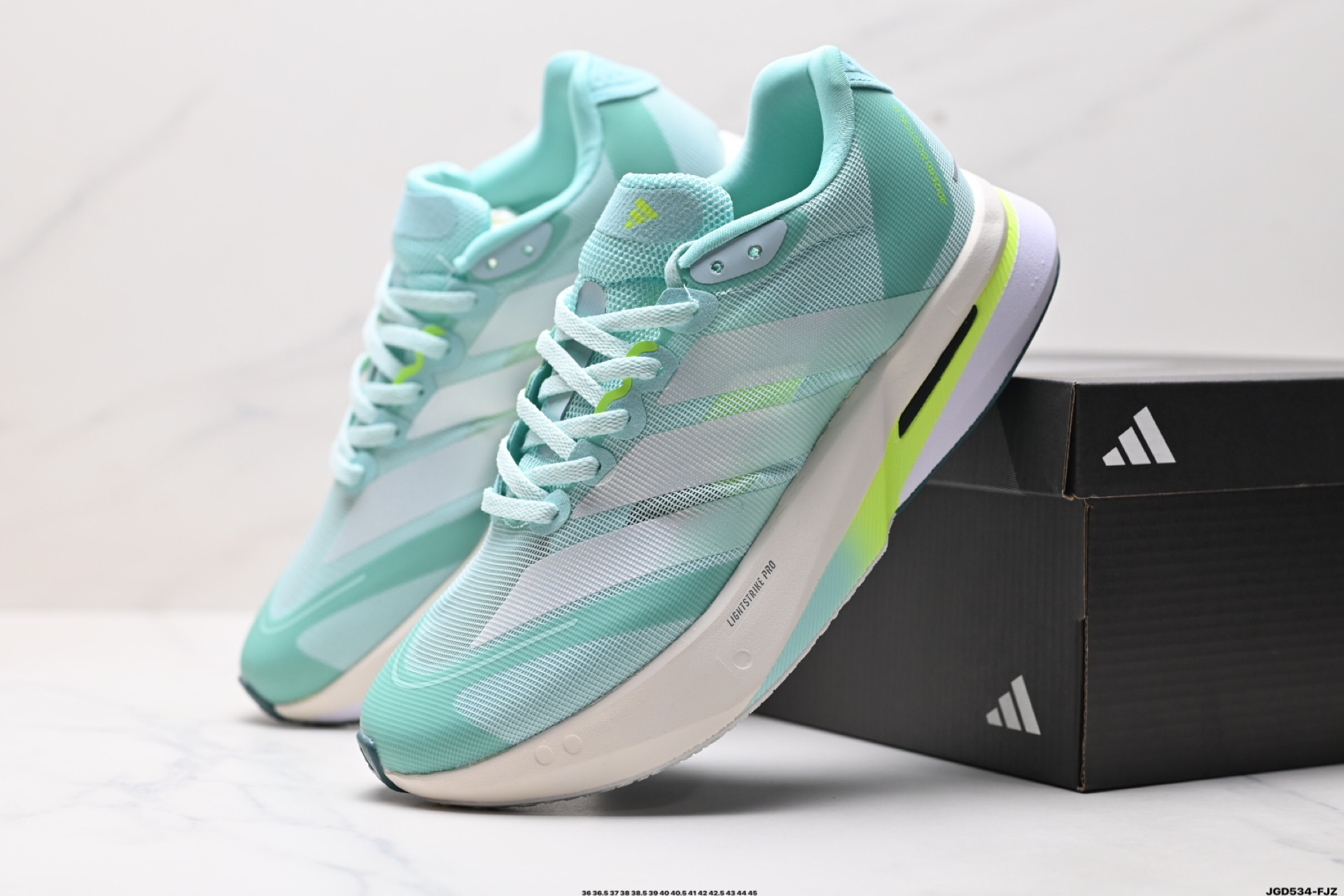 190 阿迪达斯adidas adizero BOSTON 13 透气网眼竞速跑鞋Boost 缓震底 JR4790