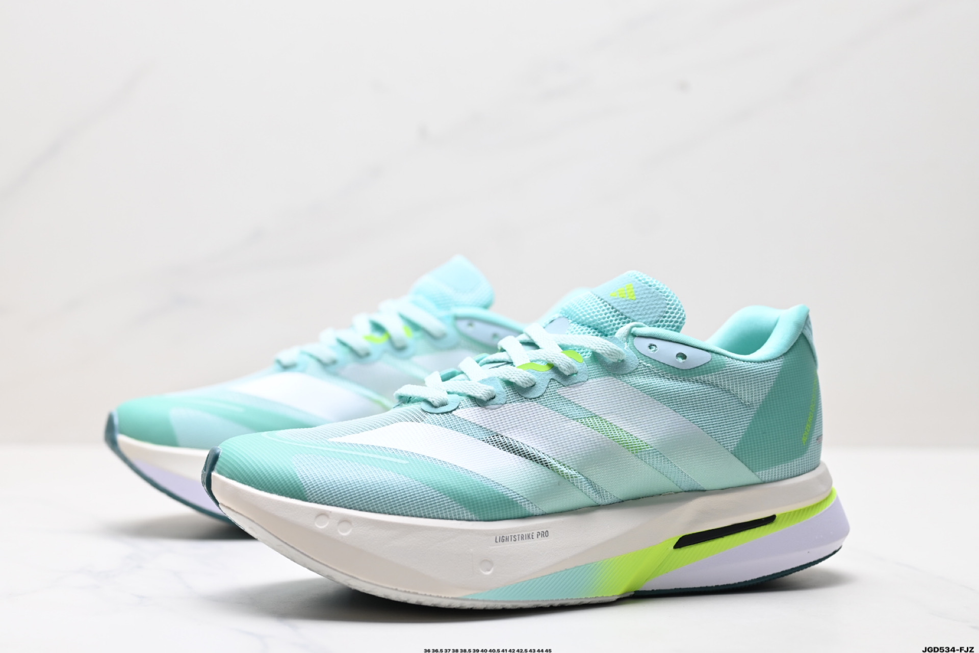 190 阿迪达斯adidas adizero BOSTON 13 透气网眼竞速跑鞋Boost 缓震底 后跟加厚 呵护脚后跟 JR4790