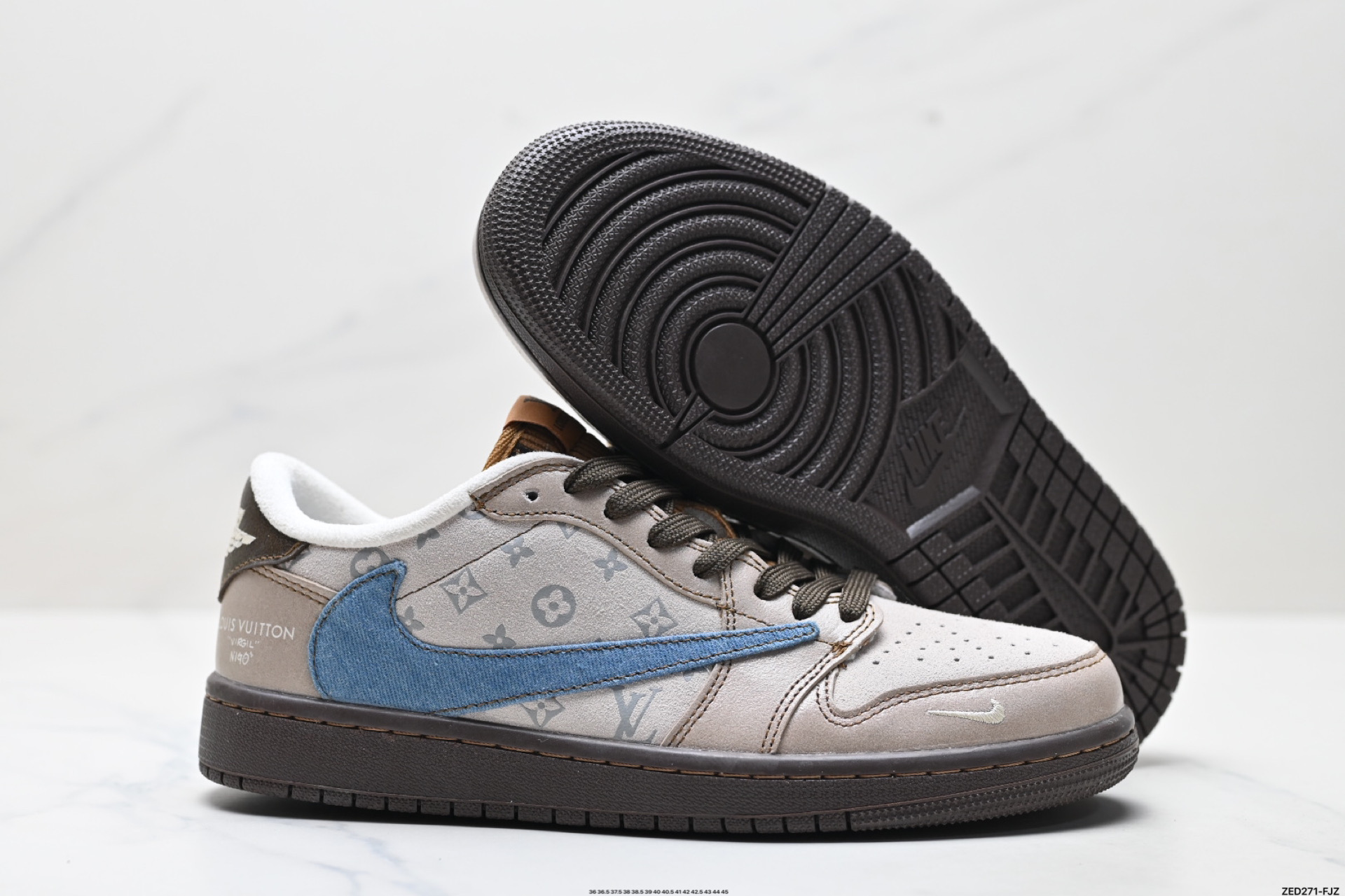 270 AJ1倒勾Travis Scott x Air Jordan 1 ” Reverse Mocha “ AJ1乔1 TS 闪电 联名倒钩 低帮文化篮球鞋 CH6336-022