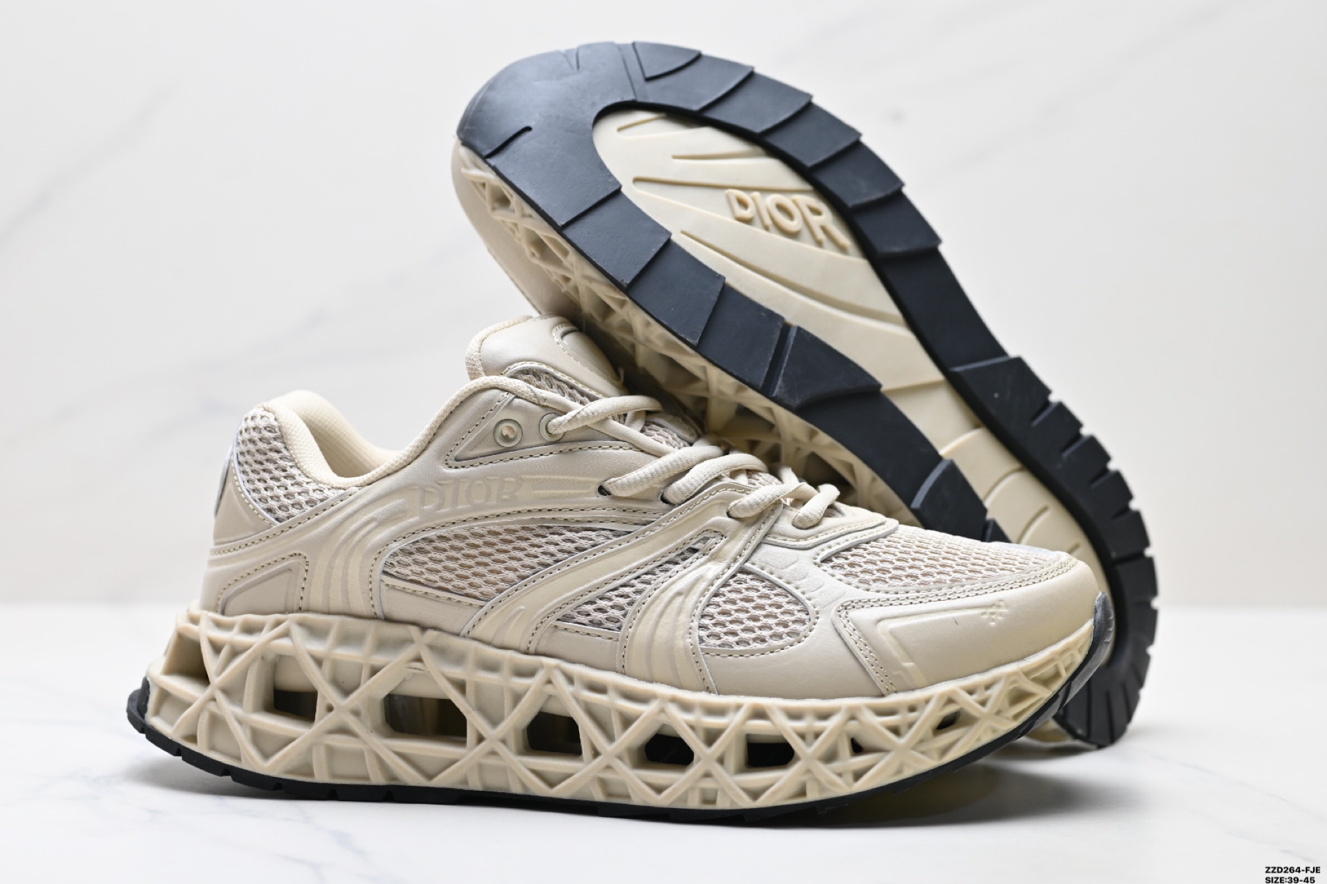 Dior B35 Cosmo Beige Low-Top Sneakers with Cannage Motif - Round Toe 4 i1747066383661 6092 0 4