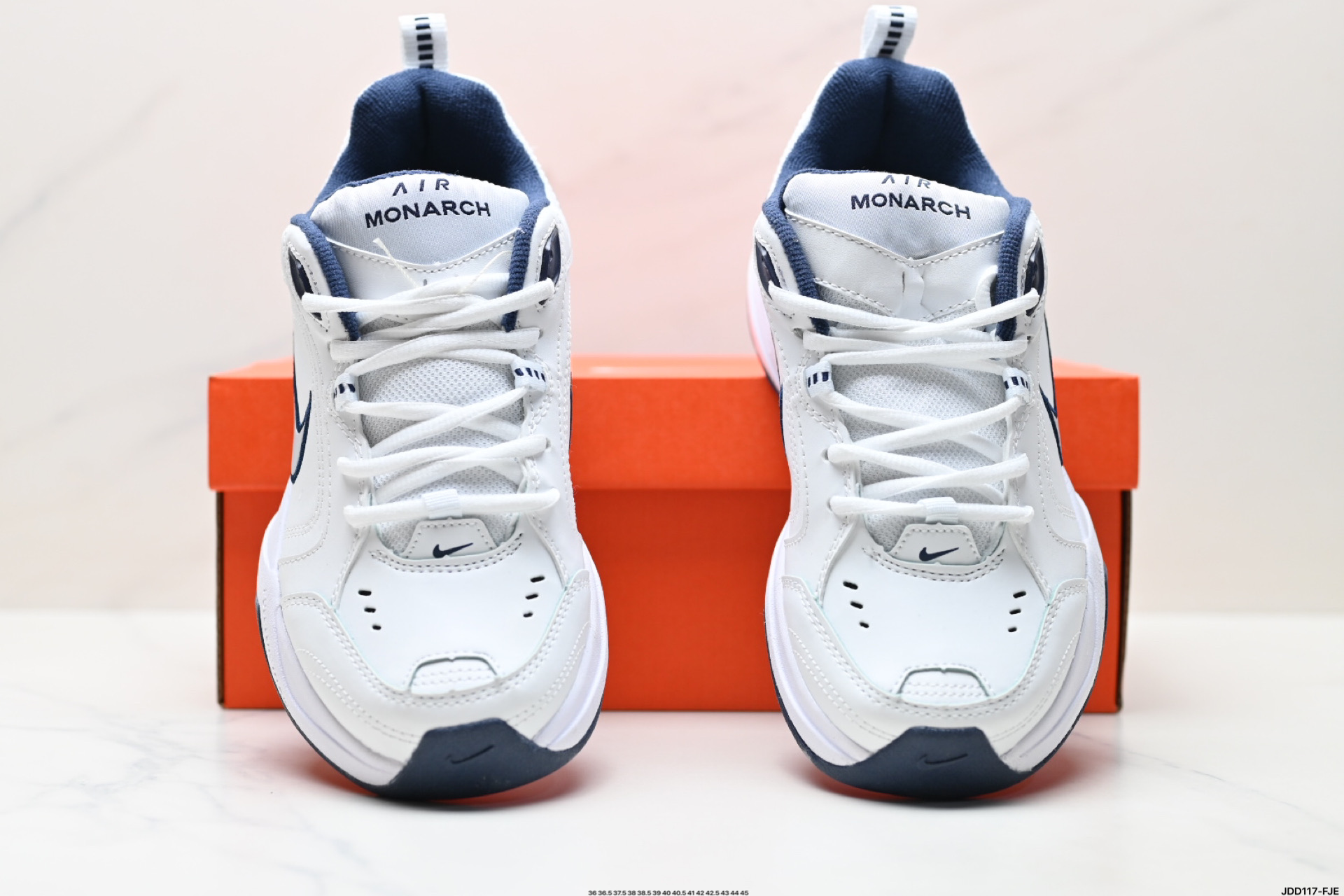 Nike Air Monarch IV Leather White/Midnight Navy Sneakers Walking Shoes 8 i1747066749444 7219 0 6