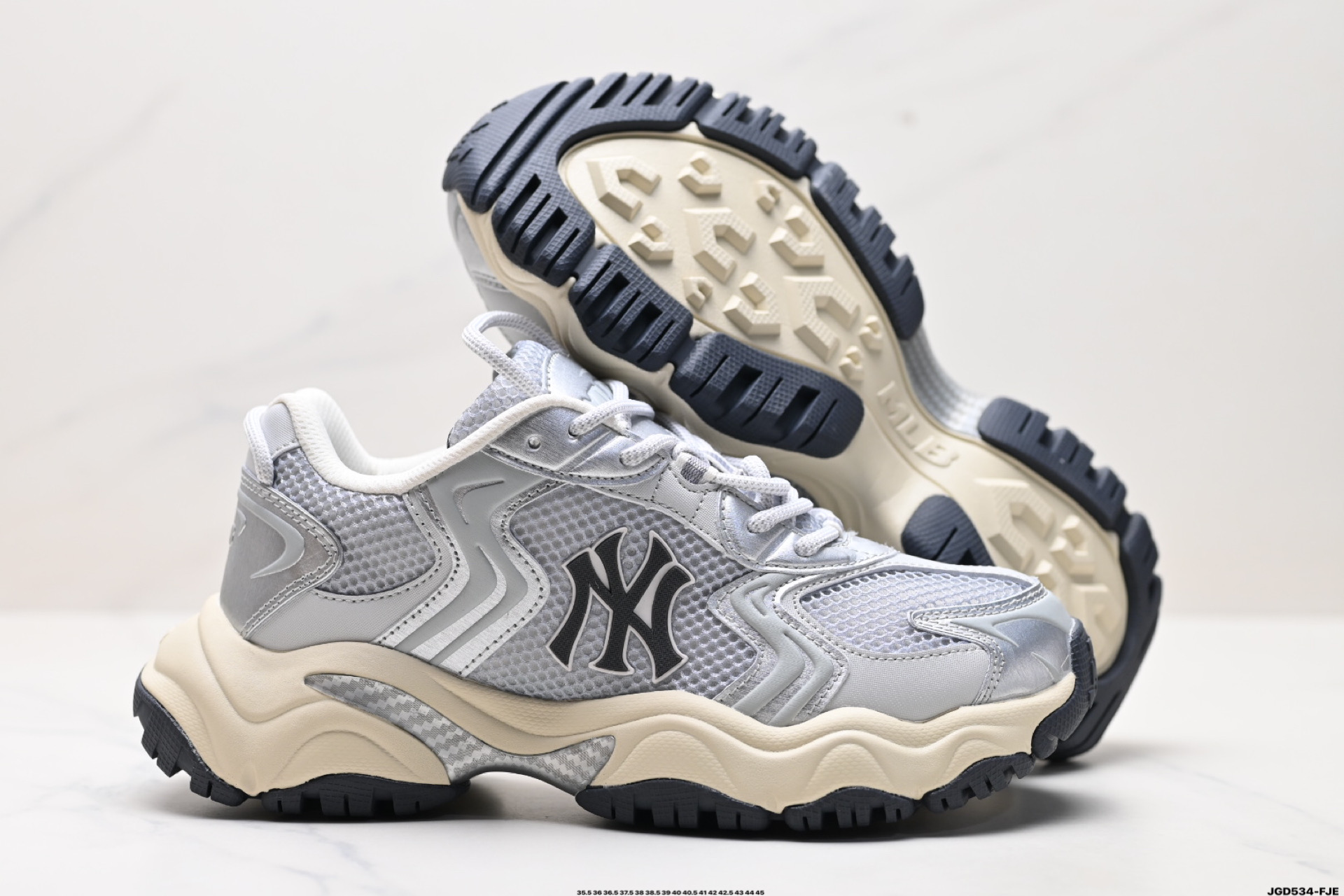 MLB CARGO CHUNKY 纽约洋基队 时尚百搭休闲运动潮流 防滑耐磨 低帮 老爹鞋 3ASHW075N