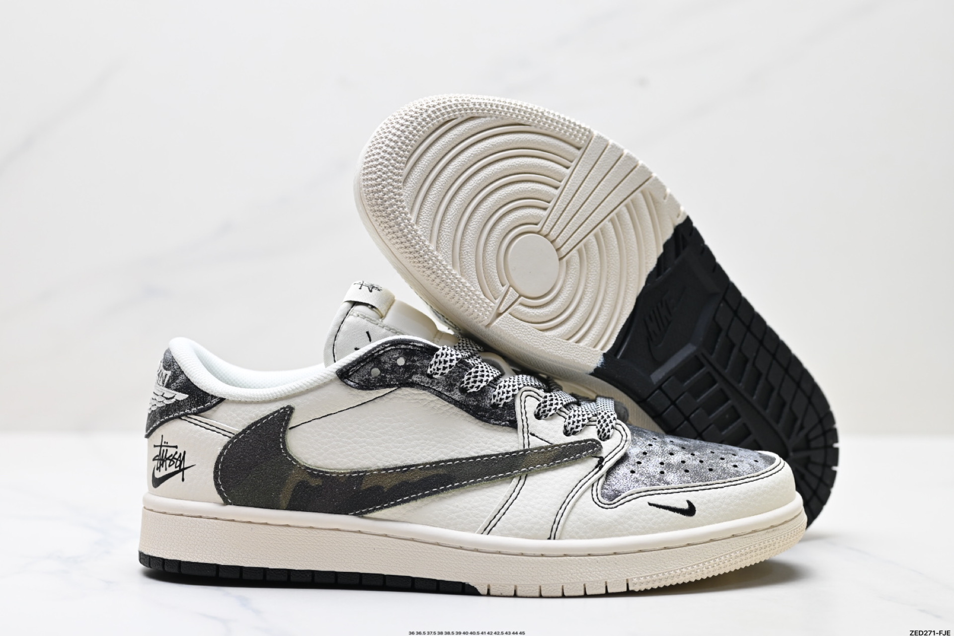 AJ1倒勾Travis Scott x Air Jordan 1 ” Reverse Mocha “ AJ1乔1 TS 闪电 联名倒钩 低帮文化篮球鞋 XS7089-548