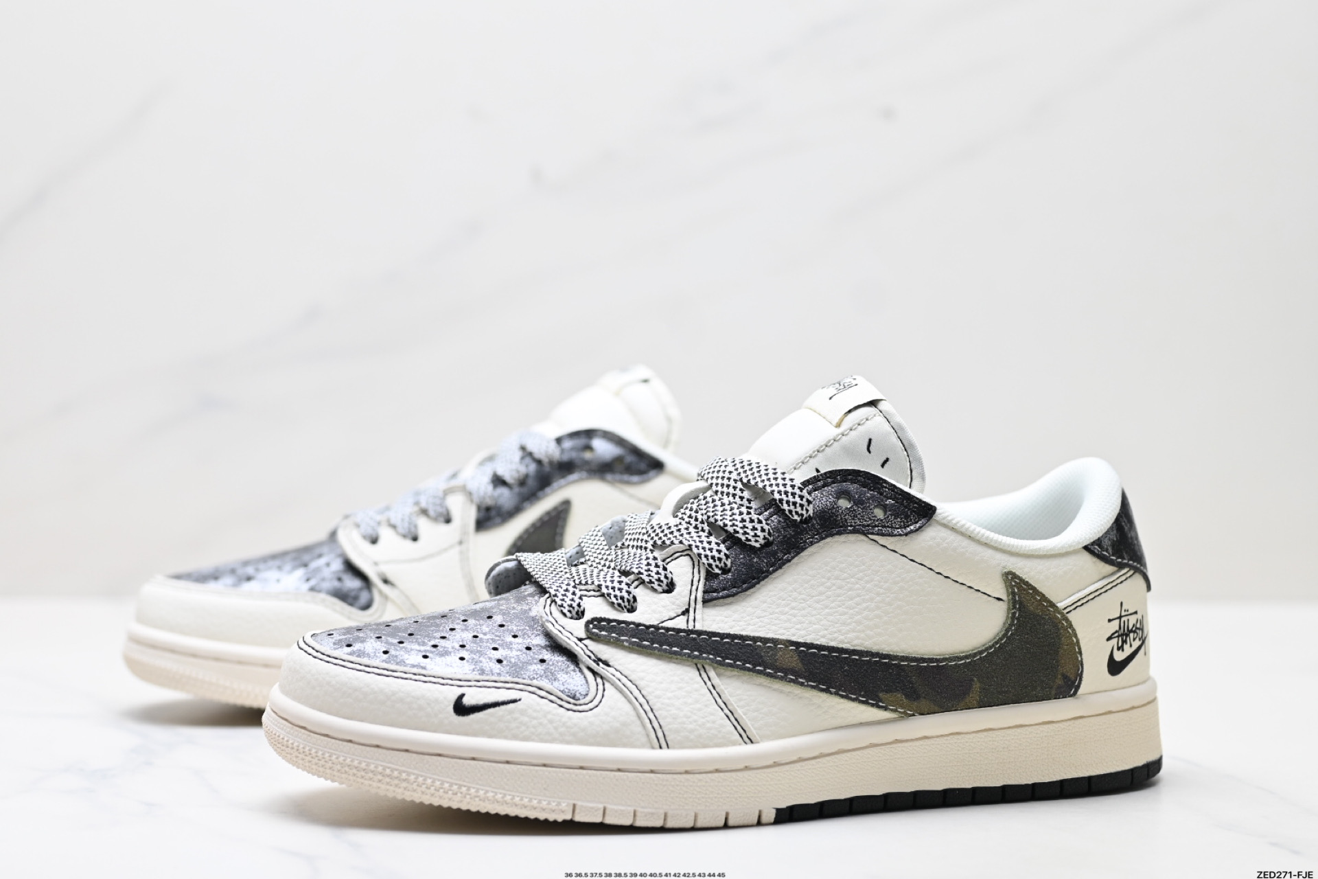 AJ1倒勾Travis Scott x Air Jordan 1 ” Reverse Mocha “ AJ1乔1 TS 闪电 联名倒钩 低帮文化篮球鞋 XS7089-548