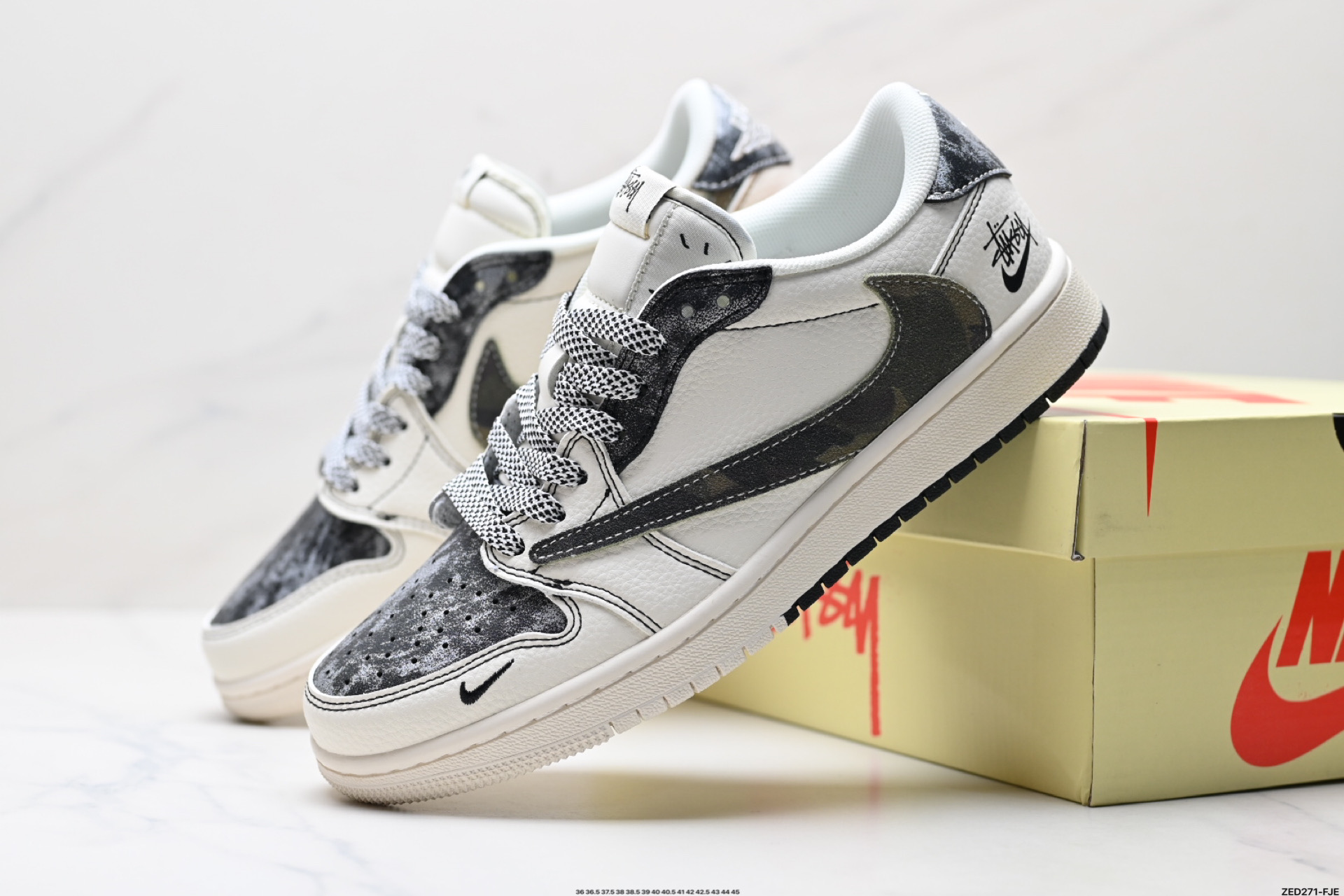 AJ1倒勾Travis Scott x Air Jordan 1 ” Reverse Mocha “ AJ1乔1 TS 闪电 联名倒钩 低帮文化篮球鞋 XS7089-548
