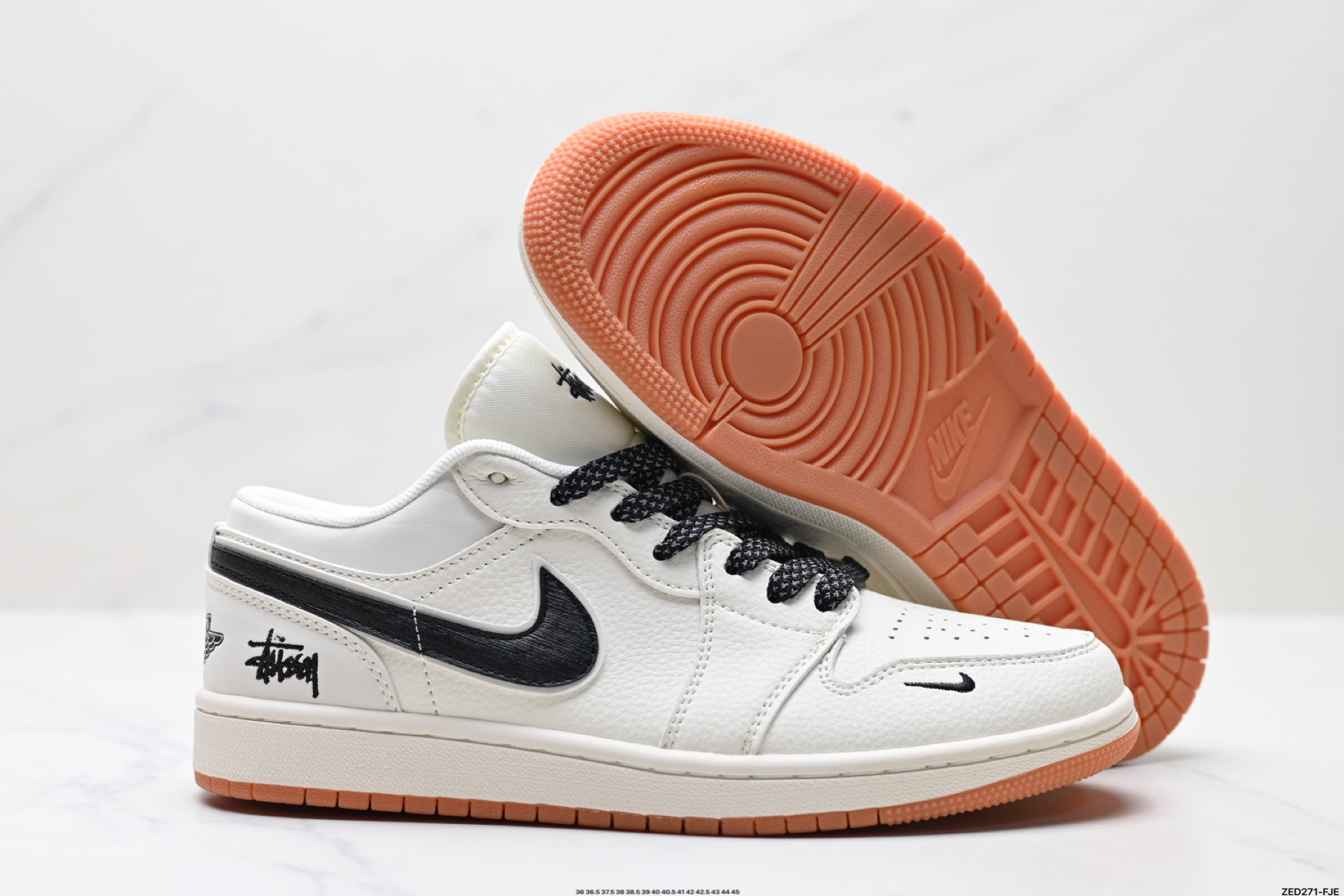 Nike Air Jordan 1 Low Stüssy Collab White Black Cream Sneakers 6 i1747067930200 3836 0 4