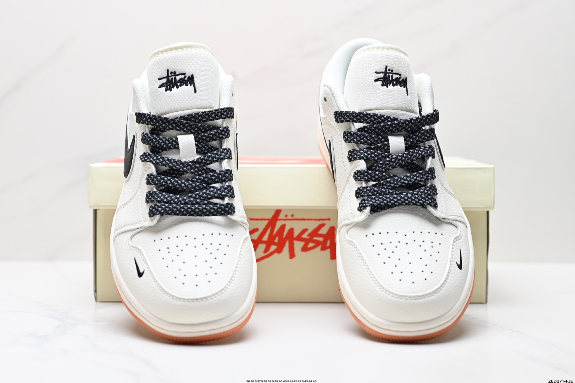 Nike Air Jordan 1 Low Stüssy Collab White Black Cream Sneakers 8 i1747067931015 7089 0 6