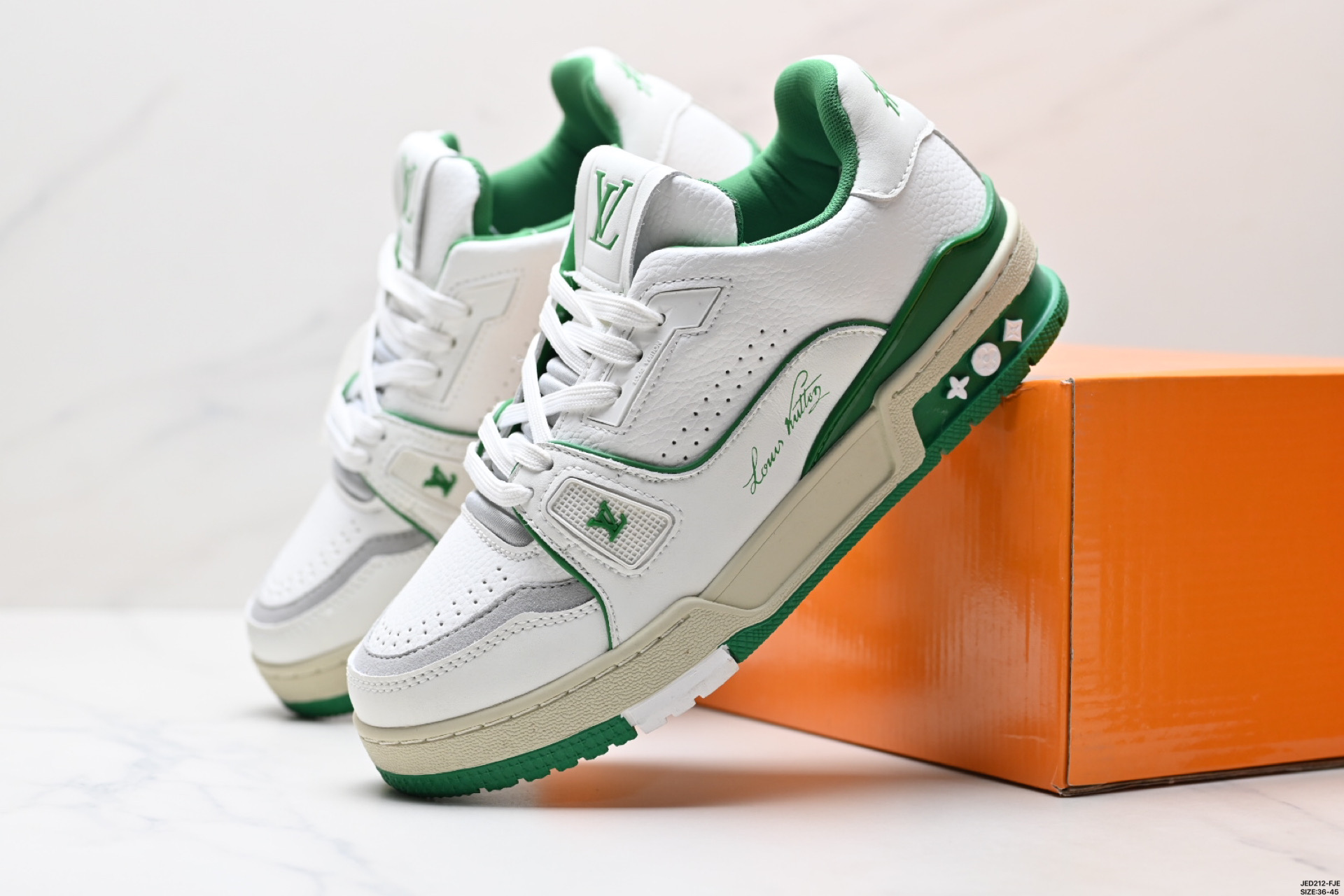 Louis Vuitton Trainer Sneaker Low Green/White, Casual, Stylish, Size 36-45 4 i1747068053582 4328 0 7