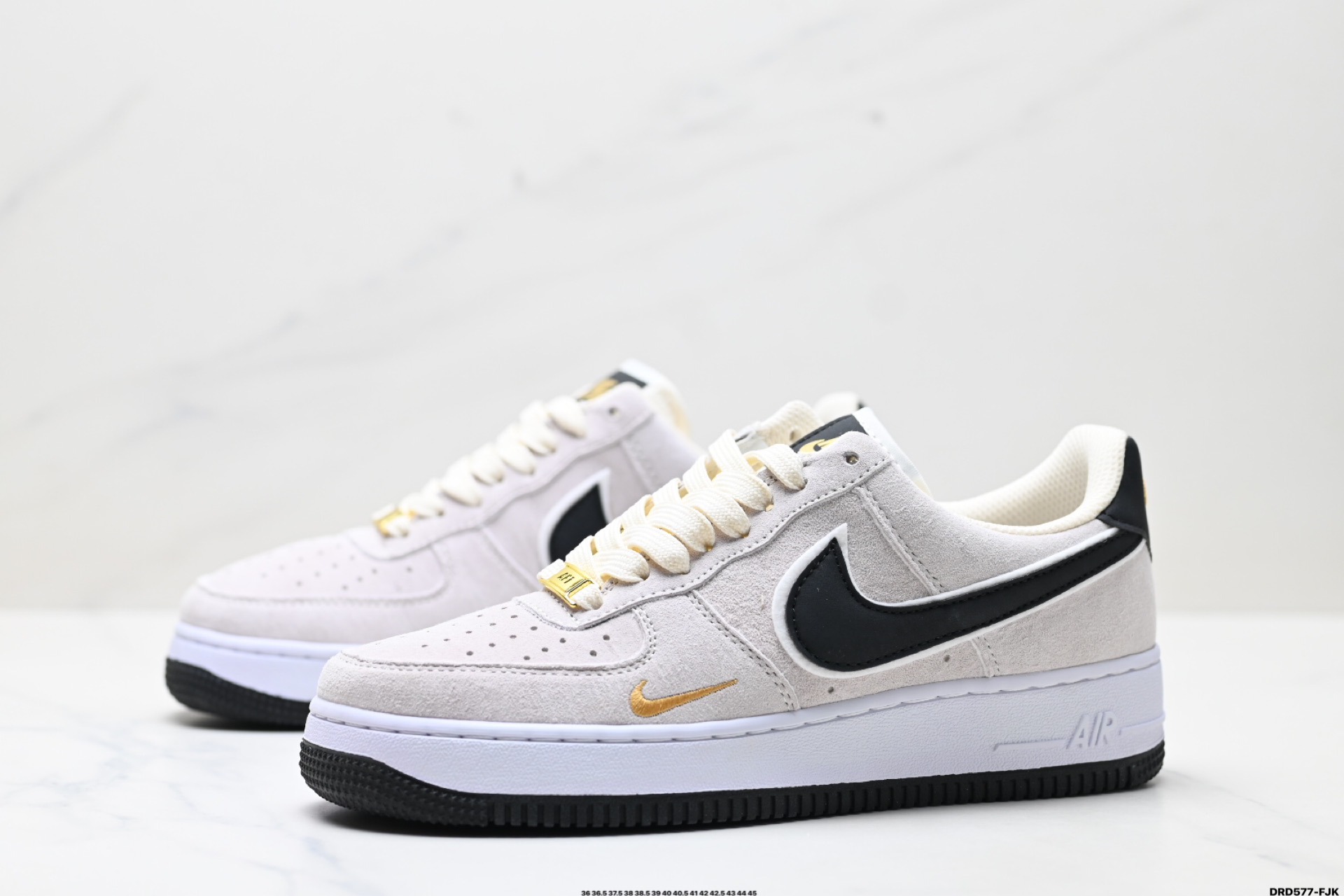 Nike Air Force 1 '07 Low-Top Casual Sneakers - Suede, Black and Gold Accents 5 i1747150436893 1156 0 3