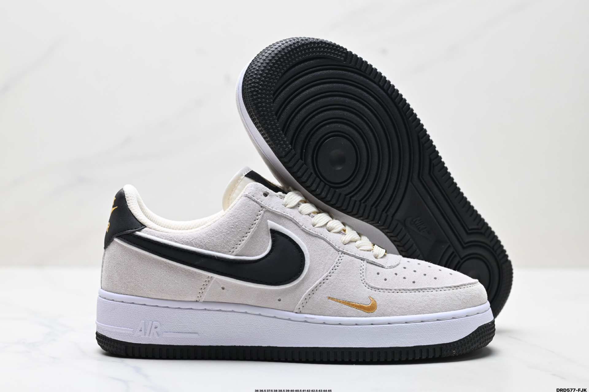 Nike Air Force 1 '07 Low-Top Casual Sneakers - Suede, Black and Gold Accents 6 i1747150436893 1518 0 4