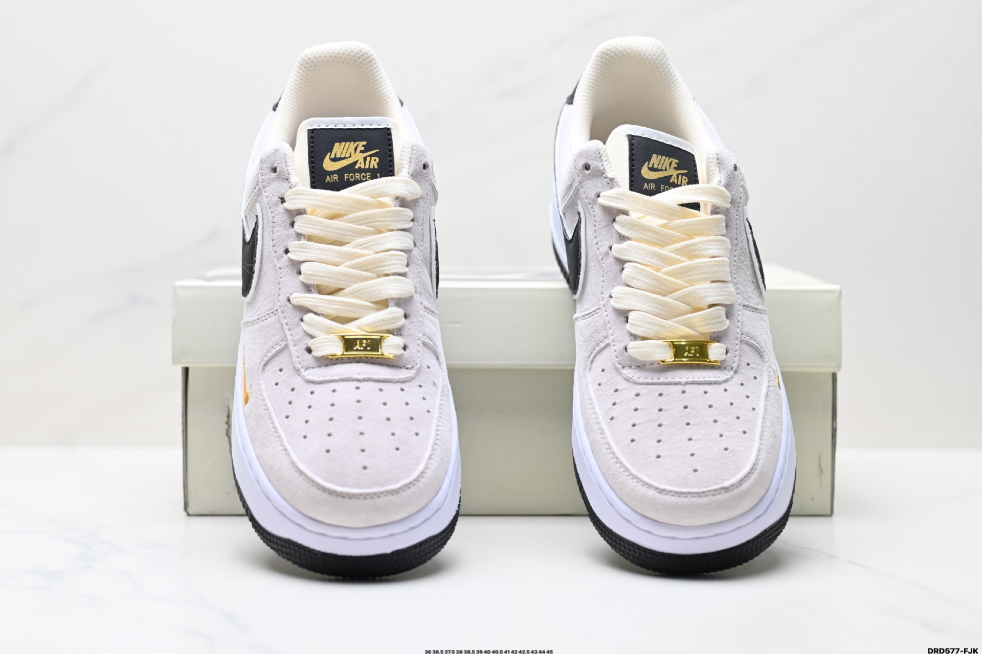 Nike Air Force 1 '07 Low-Top Casual Sneakers - Suede, Black and Gold Accents 8 i1747150436893 2195 0 6