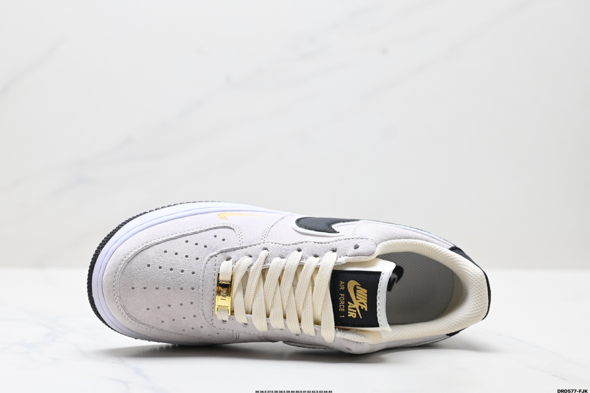 Nike Air Force 1 '07 Low-Top Casual Sneakers - Suede, Black and Gold Accents 3 i1747150436893 31 0 1