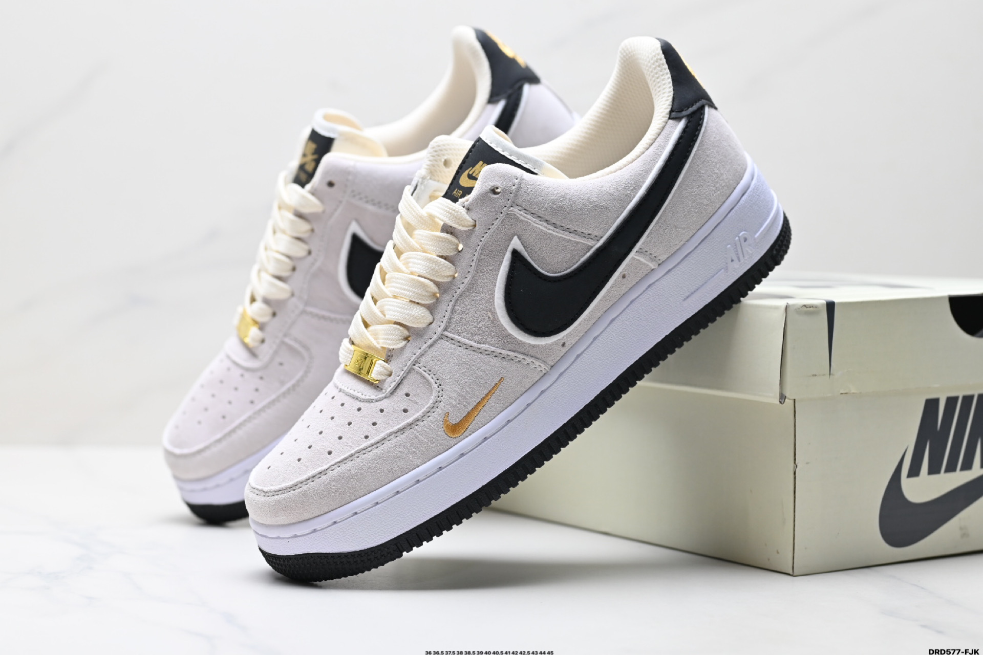 Nike Air Force 1 '07 Low-Top Casual Sneakers - Suede, Black and Gold Accents 9 i1747150438111 8305 0 7