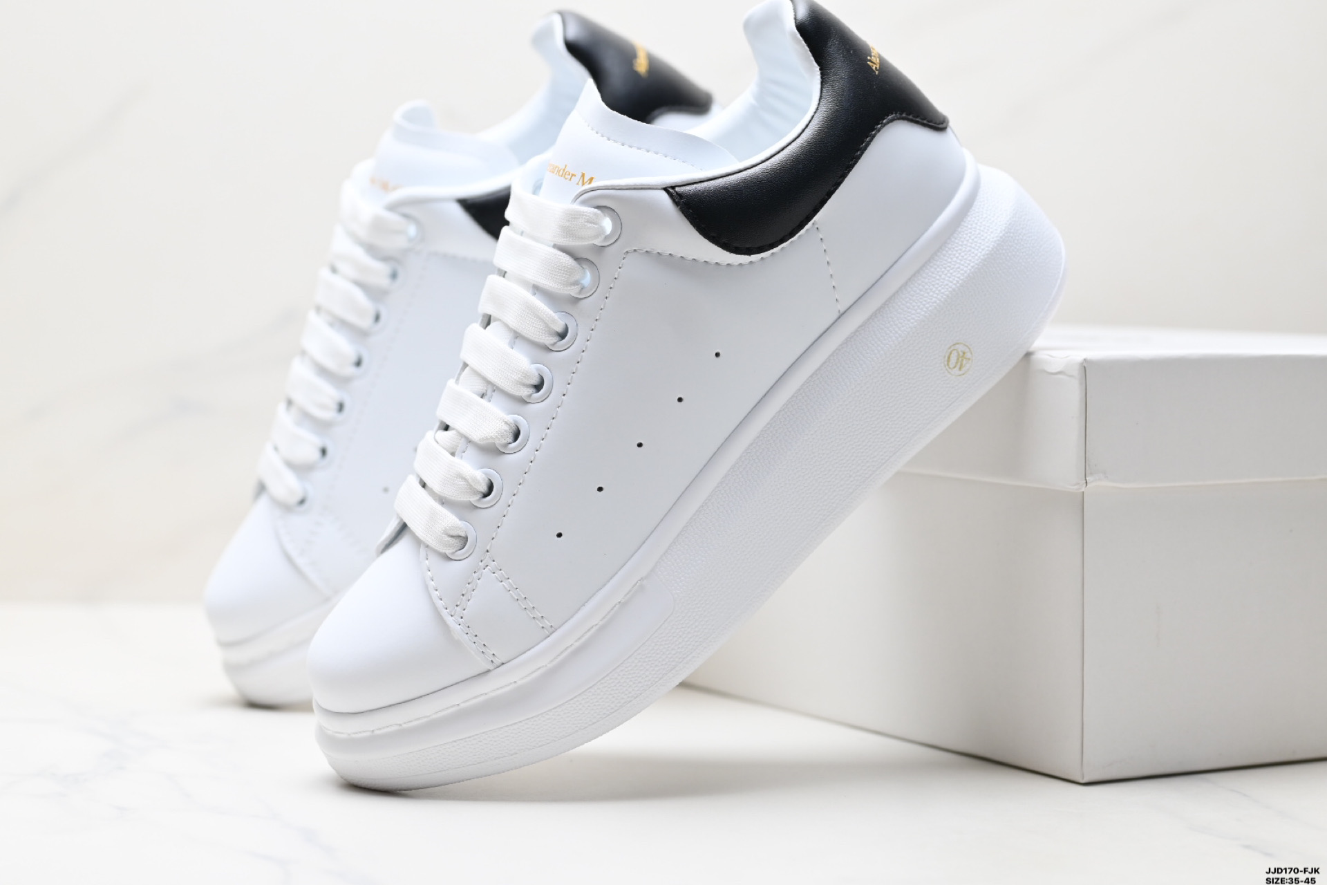 Alexander McQueen Sole Leather Sneakers White/Black Fashion Low Top Shoe 9 i1747152100563 322 0 7