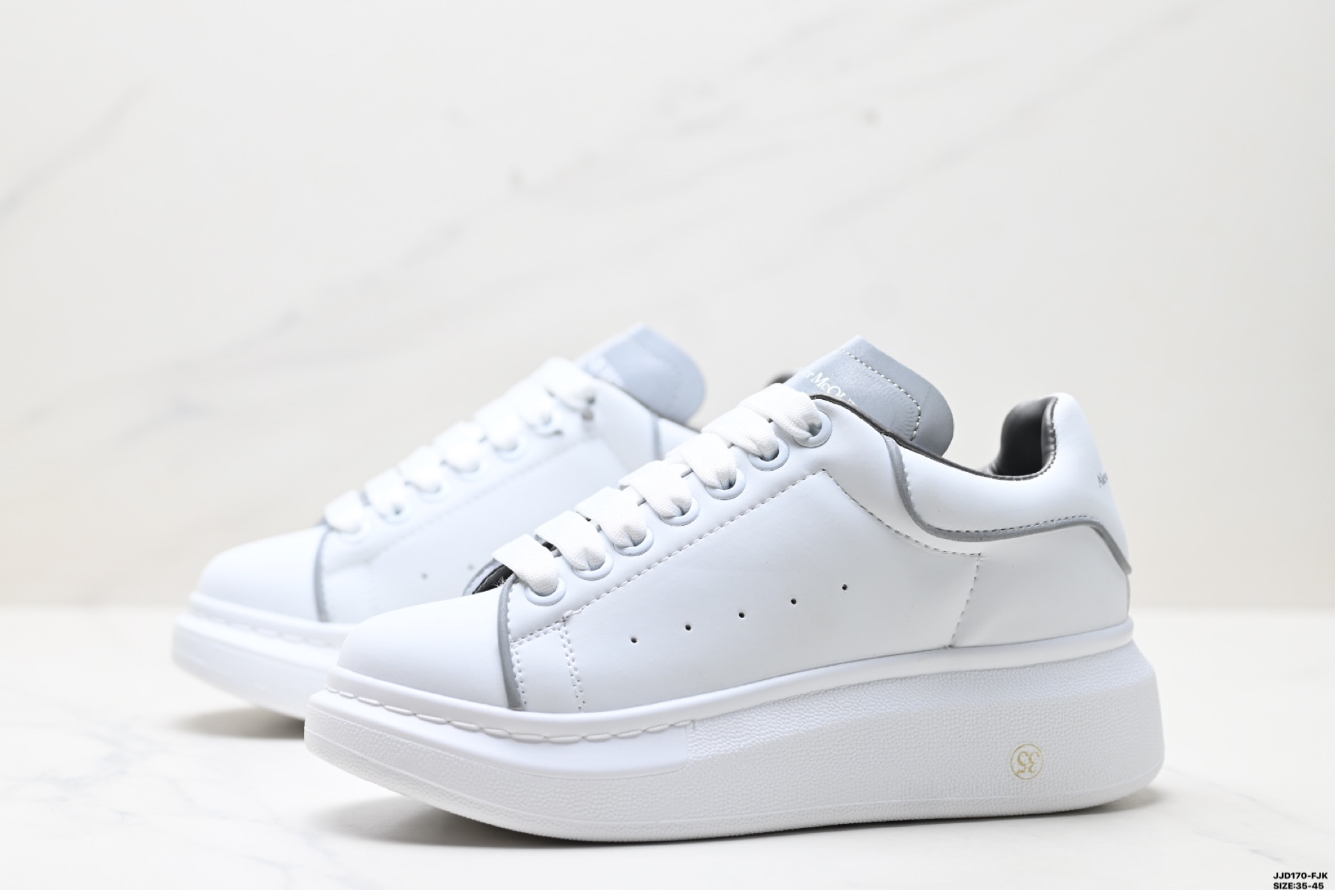 Alexander McQueen Women's White Leather Oversized Sole Sneakers 5 i1747152215999 4812 0 3