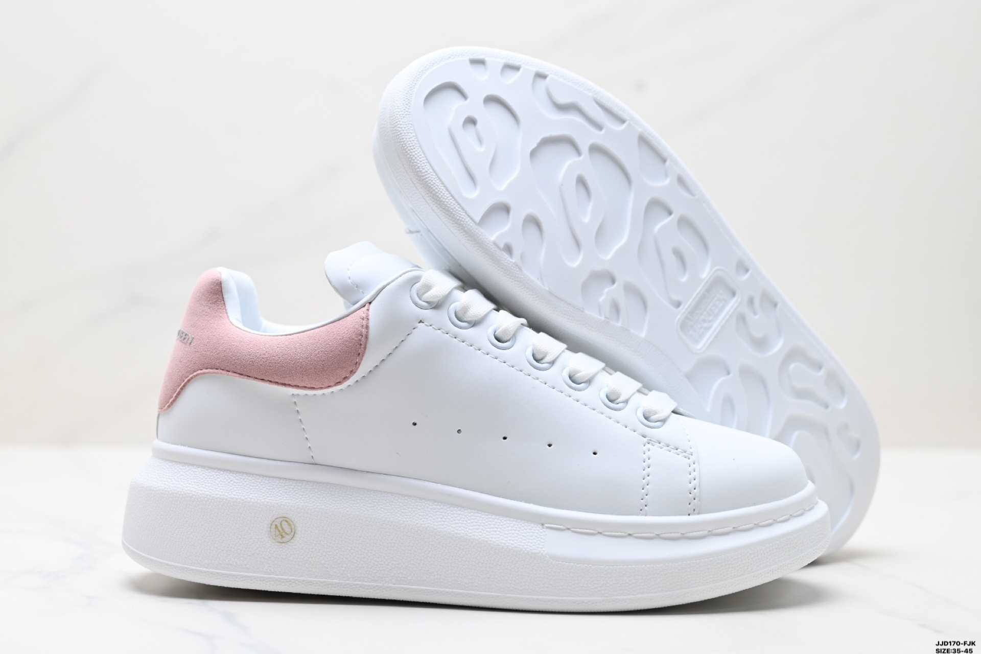 Alexander McQueen Women's Leather Low-Top Fashion Sneakers - Pink Heel 6 i1747152237526 5067 0 4